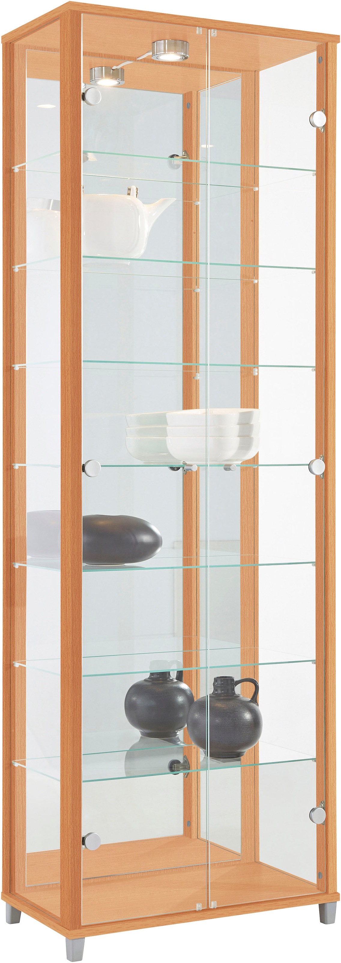 fif möbel Vitrine »OPTIMA«, Standvitrine/Glasvitrine 2x Glastür,perfekt für Sammler,Sammlervitrine