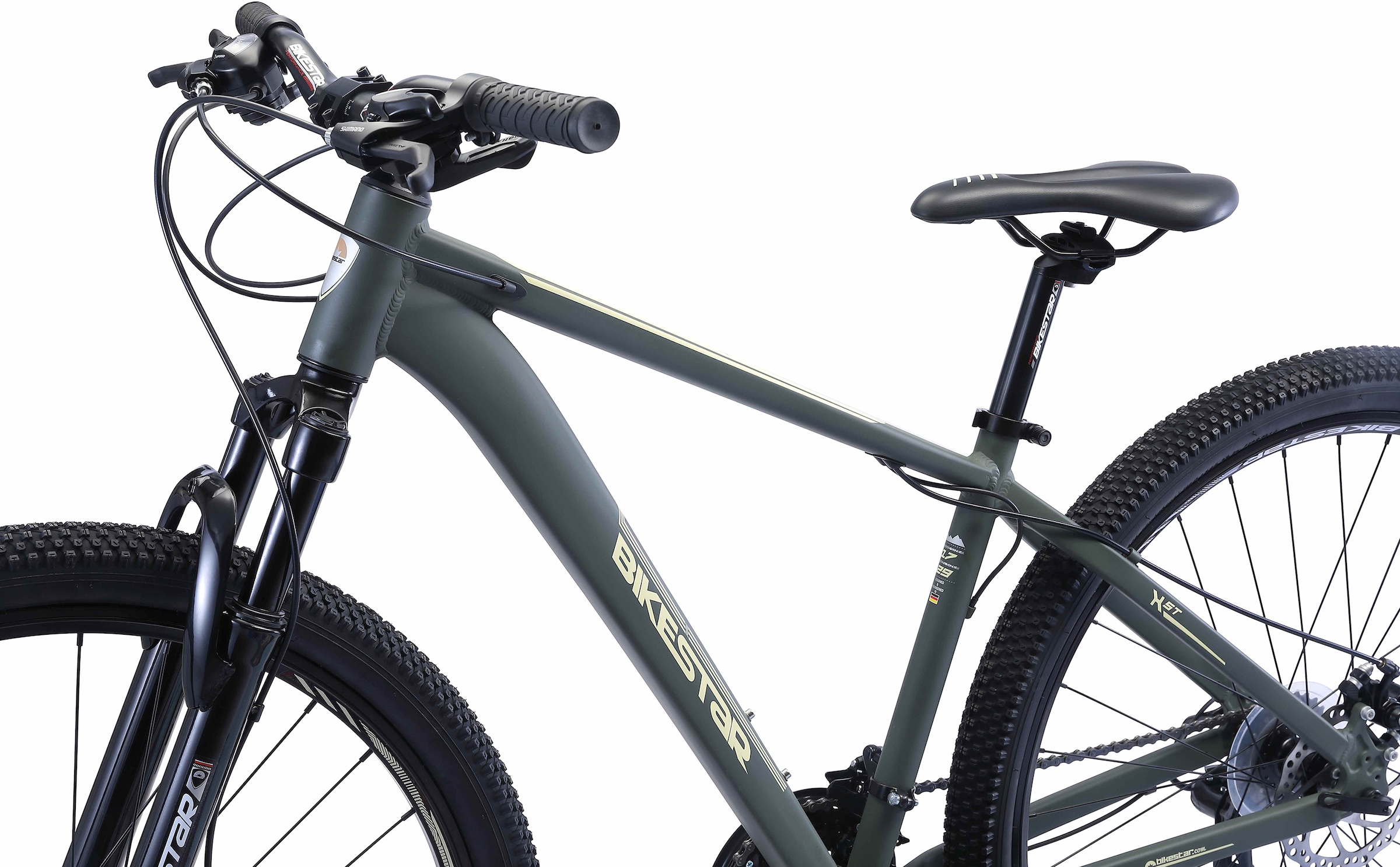 Bikestar Mountainbike, 21 Gang, Shimano, RD-TY300 Schaltwerk, Kettenschaltung, für Damen und Herren, Kettenschaltung