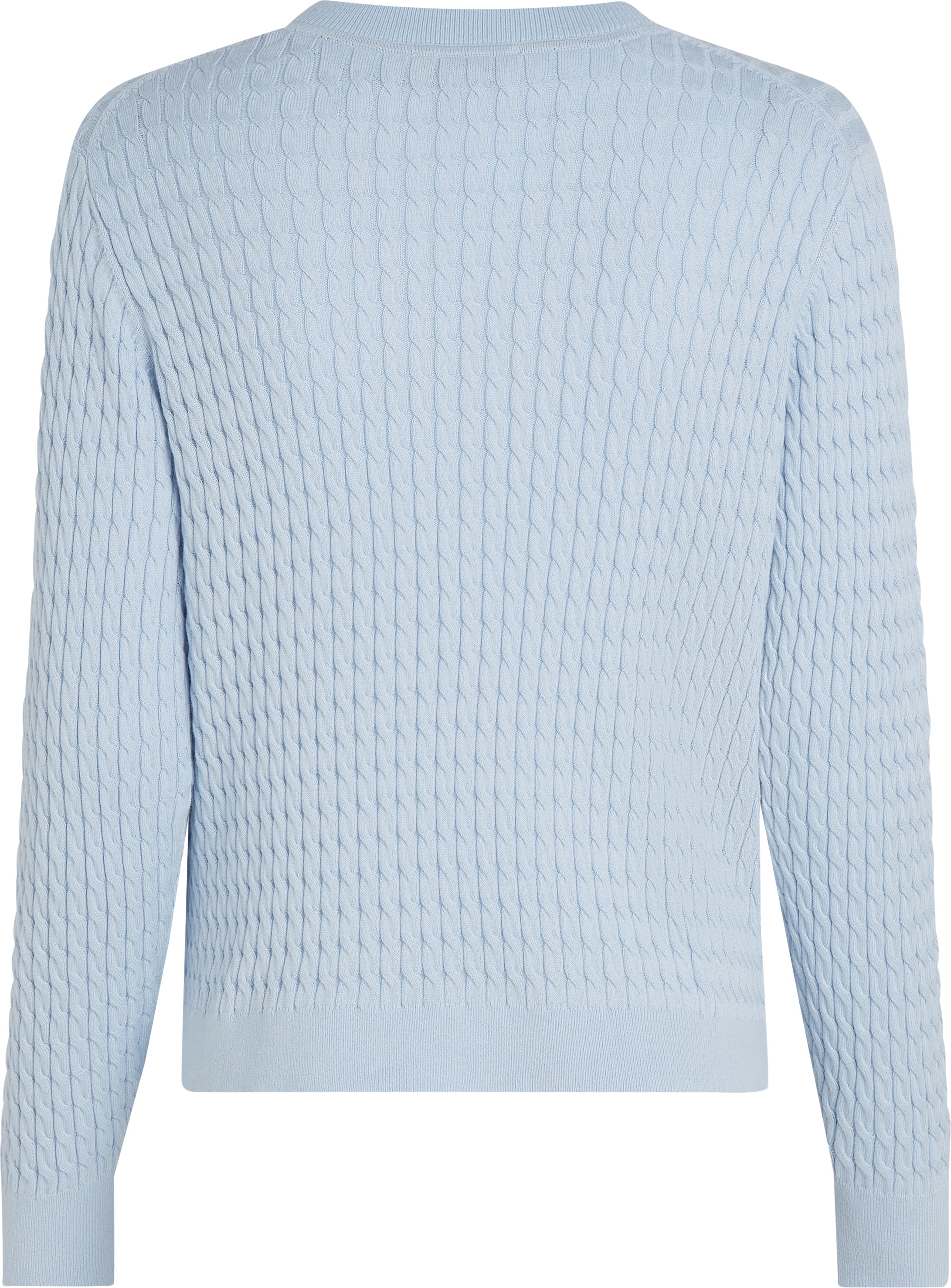 Tommy Hilfiger Rundhalspullover »CO CABLE C-NK LS SWEATER«, mit Zopfmuster