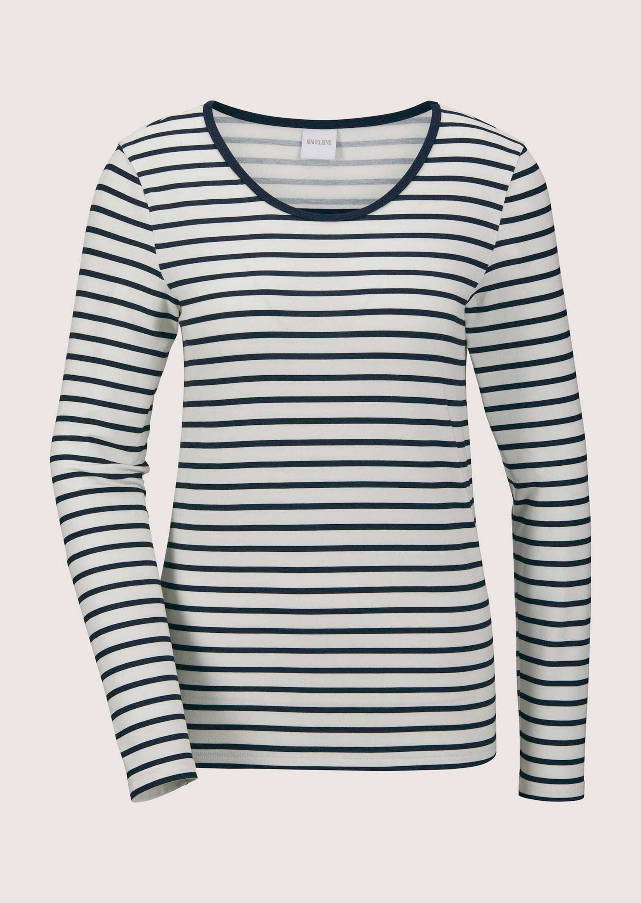 MADELEINE Langarmshirt "Ringelshirt Kurzes Rundhals-Shirt" günstig online kaufen