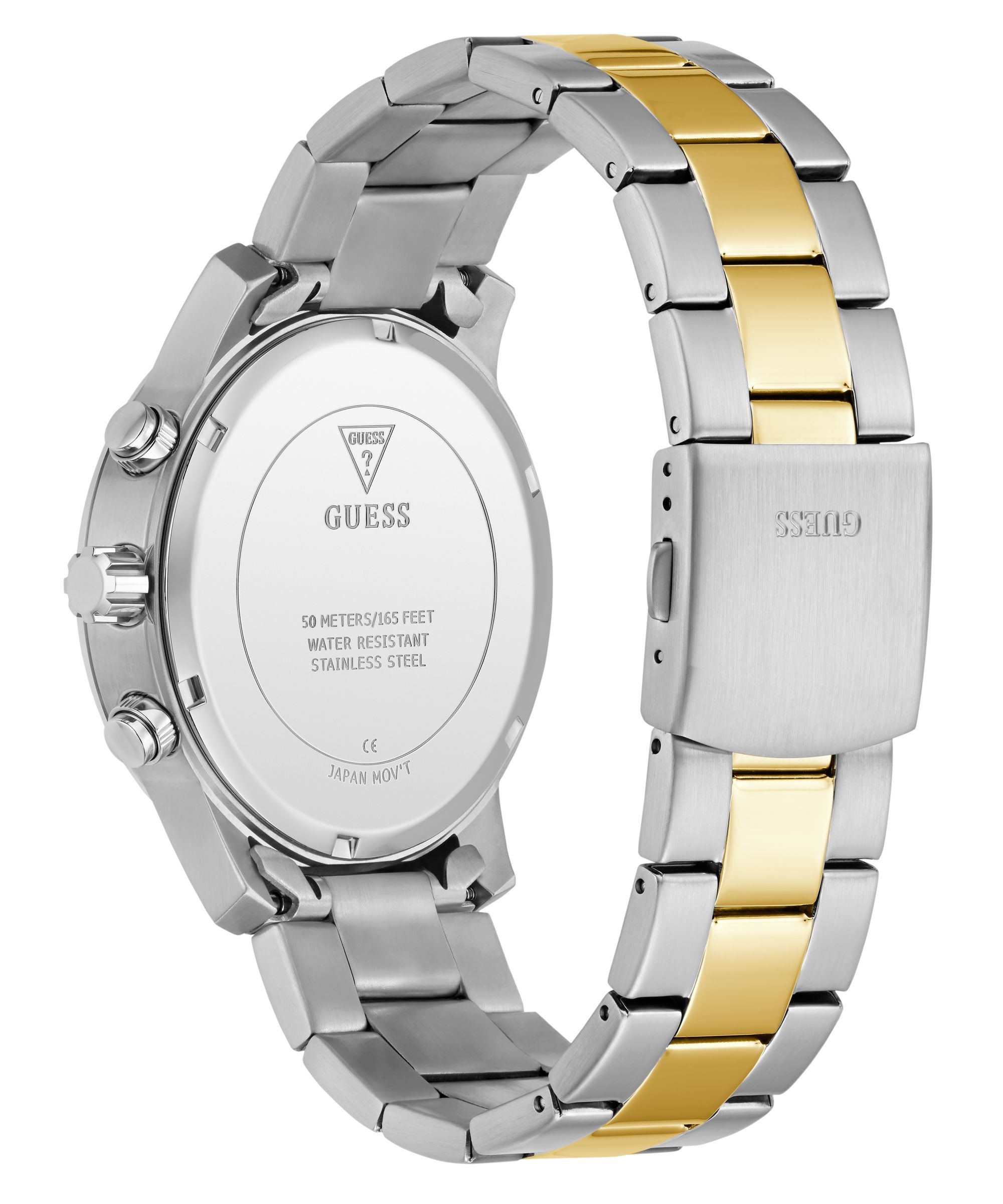 Guess Quarzuhr »PARKER« Armbanduhr, Herrenuhr, Edelstahlarmband, analog, Wochentag, Tag