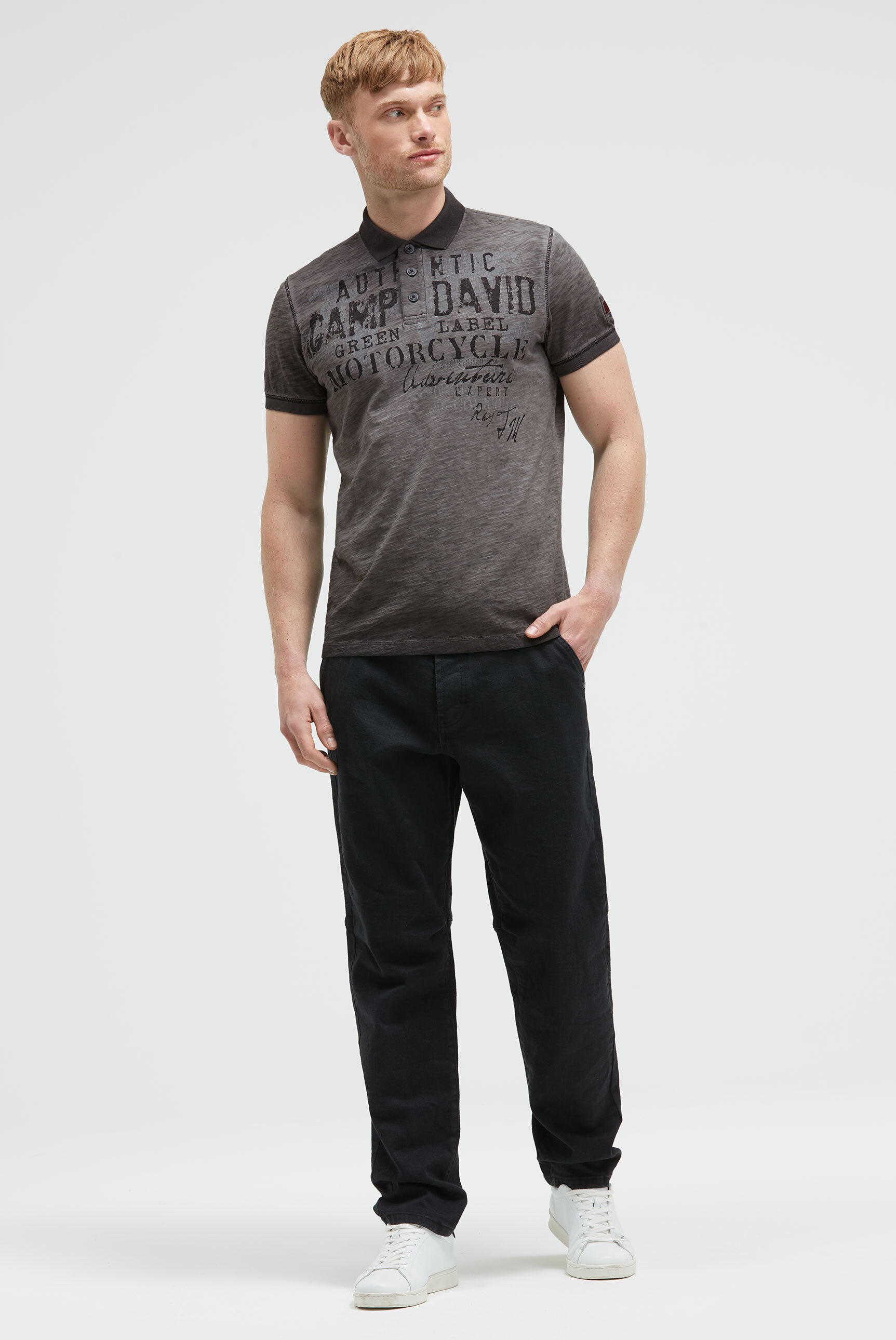 CAMP DAVID Poloshirt, mit Vintage-Waschung