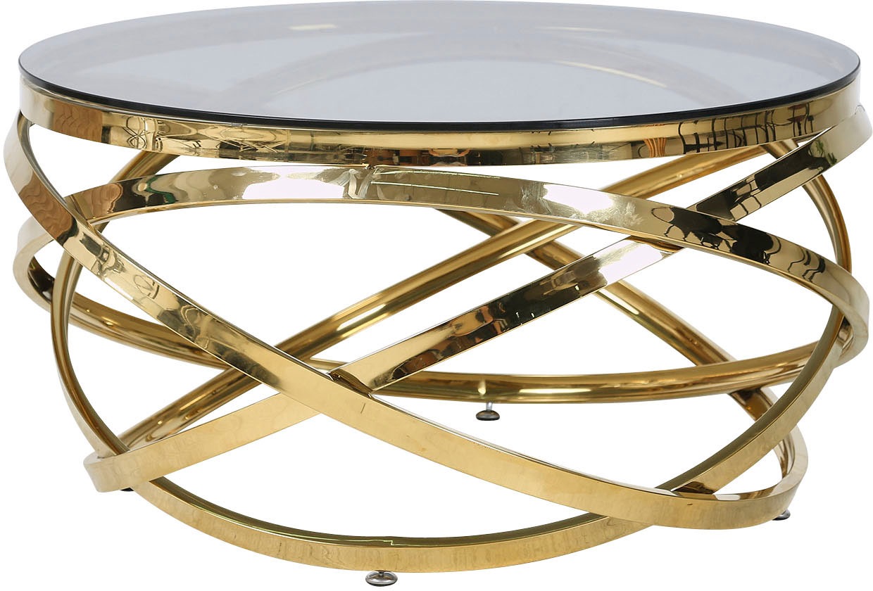 SalesFever Couchtisch "mit Design-Gestell in Stainless Steel für stilvolles günstig online kaufen