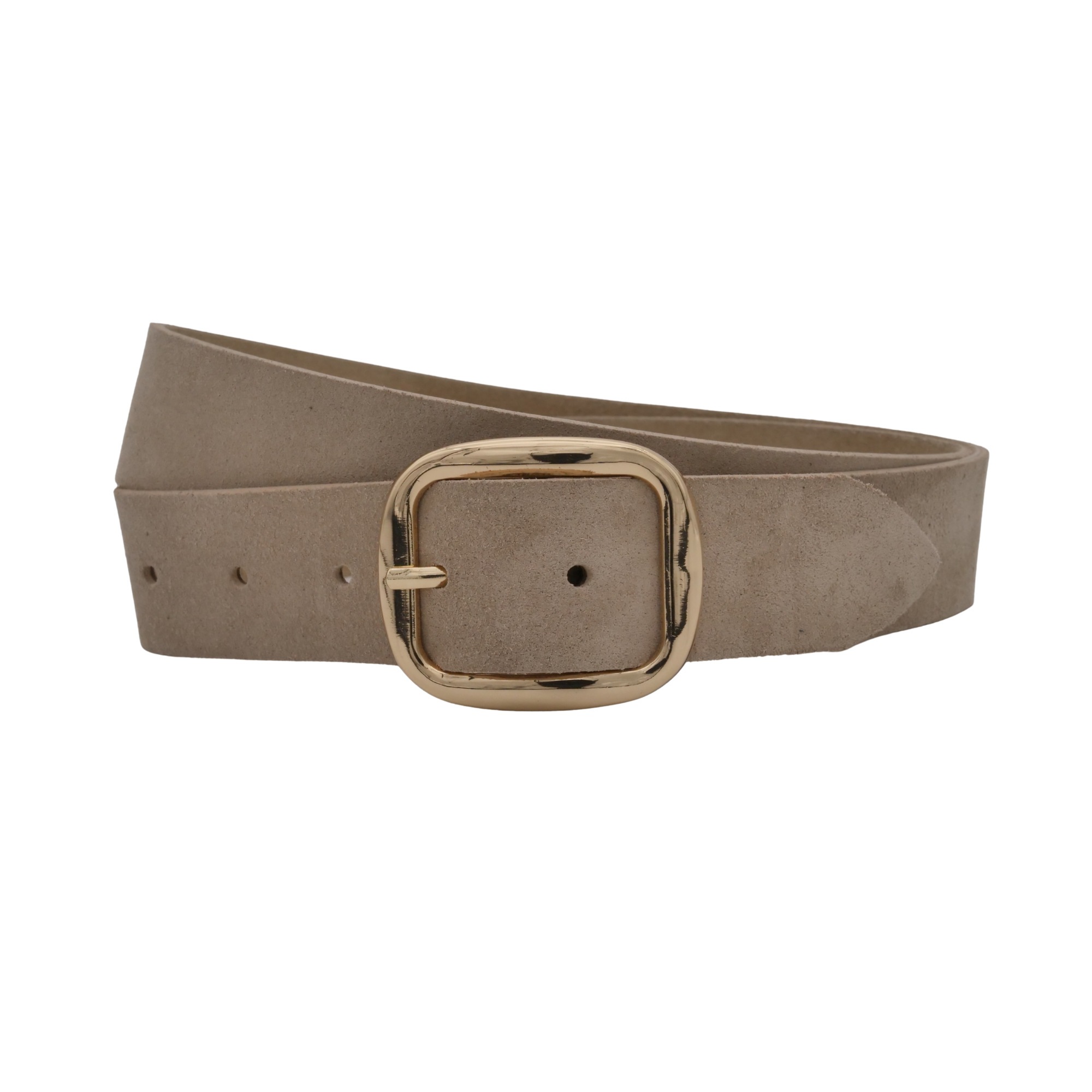 Ledergürtel ANNAMATONI "AnnaMatoni Damen Ledergürtel in hochwertigem Velour Leder 3,5cm", Damen, Gr. TW75 - 90cm Gesamtlänge, beige 120, 100% Leder, Gürtel Ledergürtel