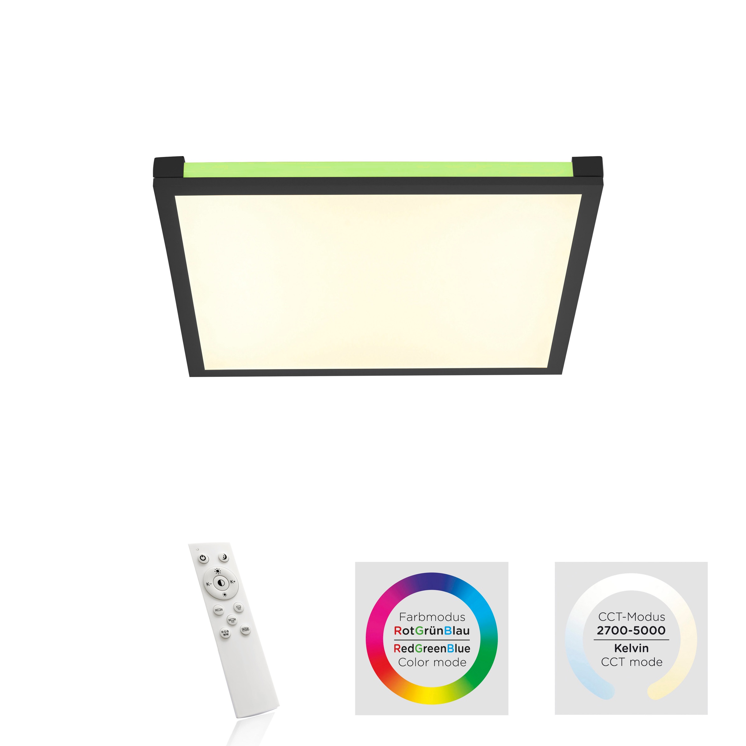 JUST LIGHT Deckenleuchte »MARIO«, 2 flammig, Leuchtmittel LED-Board-LED-Board | LED fest integriert, CCT - über Fernbedienung, RGB, dimmbar über Fernbedienung