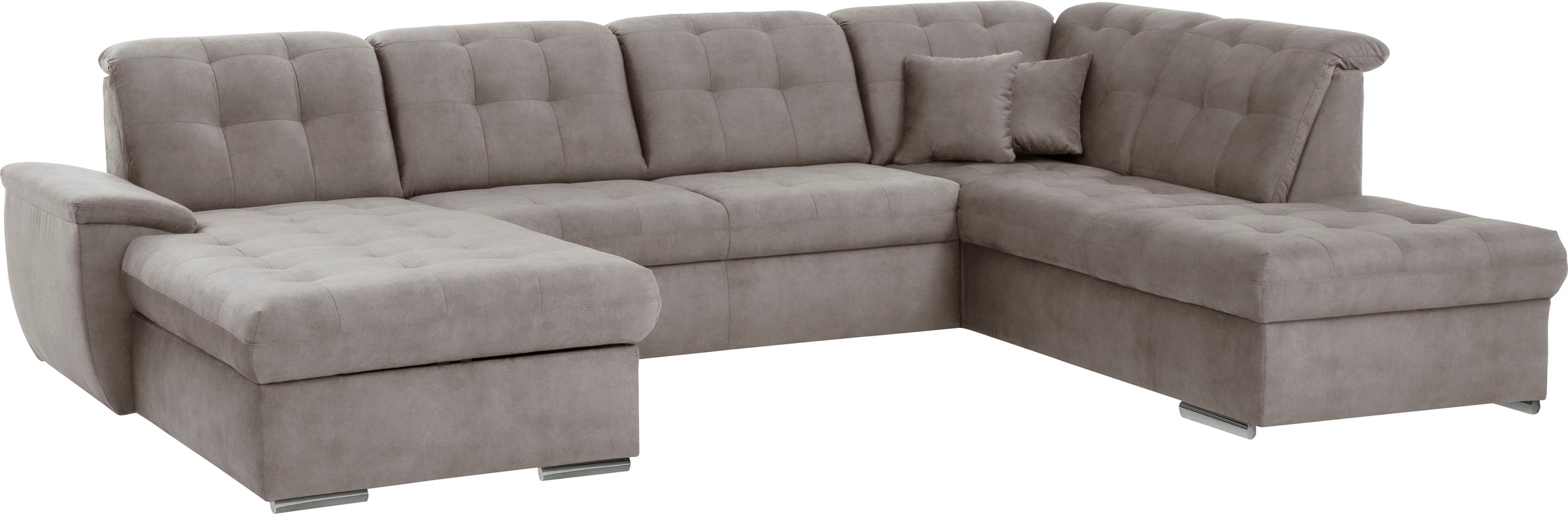 exxpo - sofa fashion Wohnlandschaft »Durango, U-Form«, (4 St.), Kopfteilverstellung, wahlweise mit Bettfunktion und Bettkasten