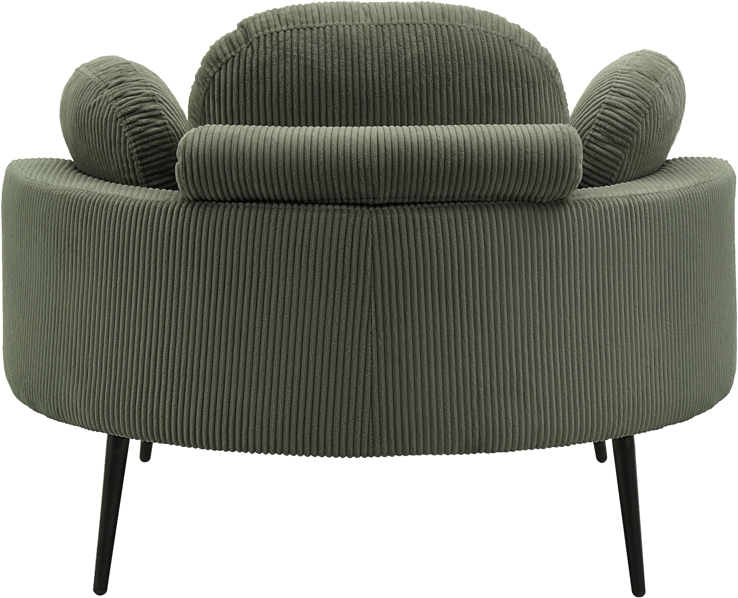 OTTO home Loveseat »Riko Sessel, B: 110 cm, Sitzhöhe: 44 cm« XXL- Sessel, mit Stauraumhocker, Rückenstütze & 4 Zierkissen