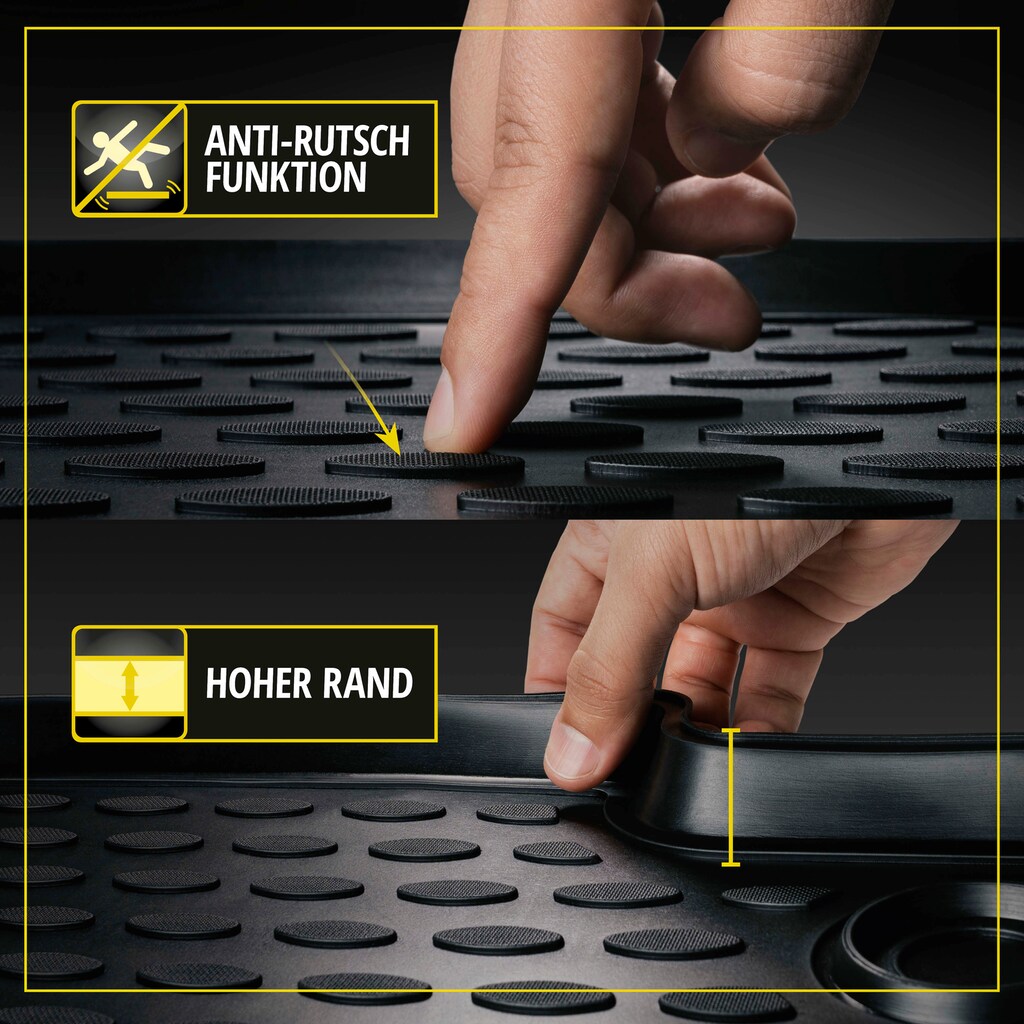 WALSER Passform-Fußmatten »XTR«, Mercedes, Gklasse, Geländewagen, (4 St., 2 Vordermatten, 2 Rückmatten)