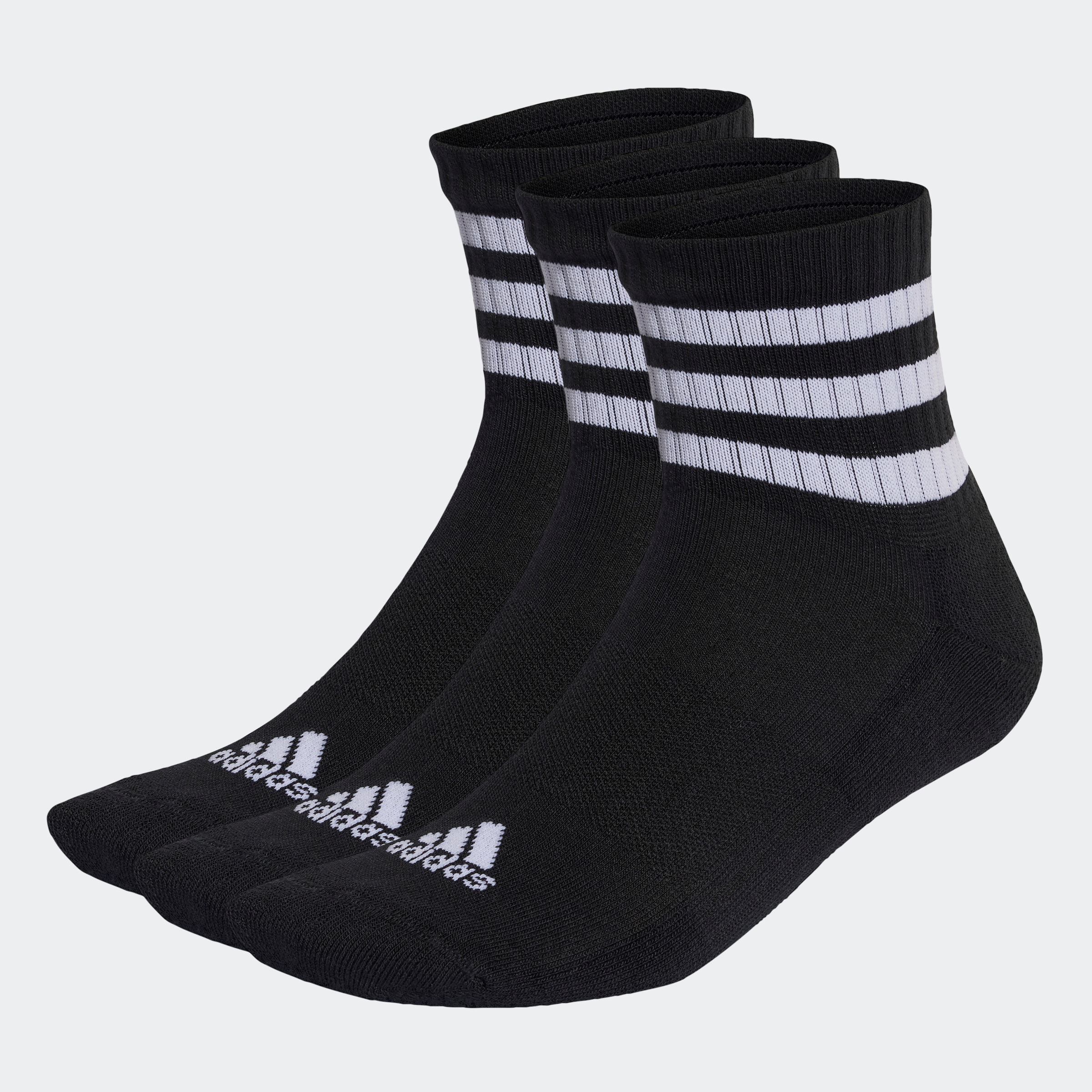 adidas Performance Funktionssocken "3STREIFEN CUSHIONED SPORTSWEAR MIDCUT SOCKEN, 3 PAAR", (3 Paar)