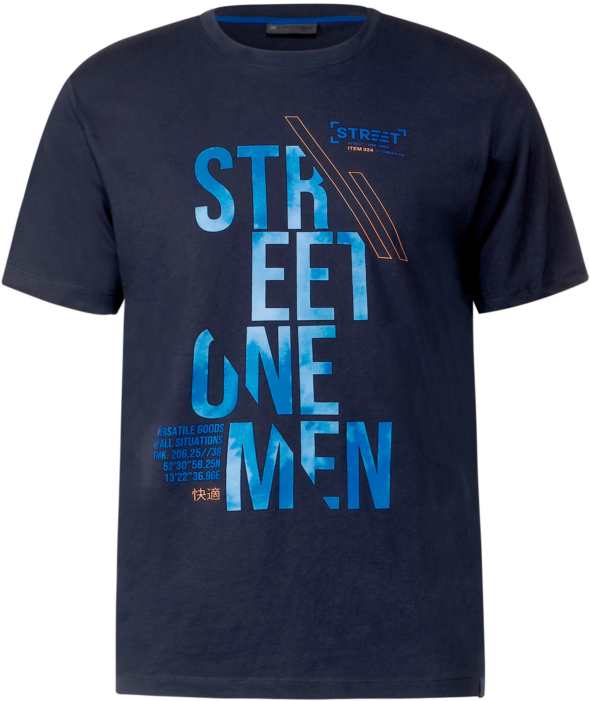 STREET ONE MEN T-Shirt, mit Label-Front-Print ▷ kaufen | BAUR