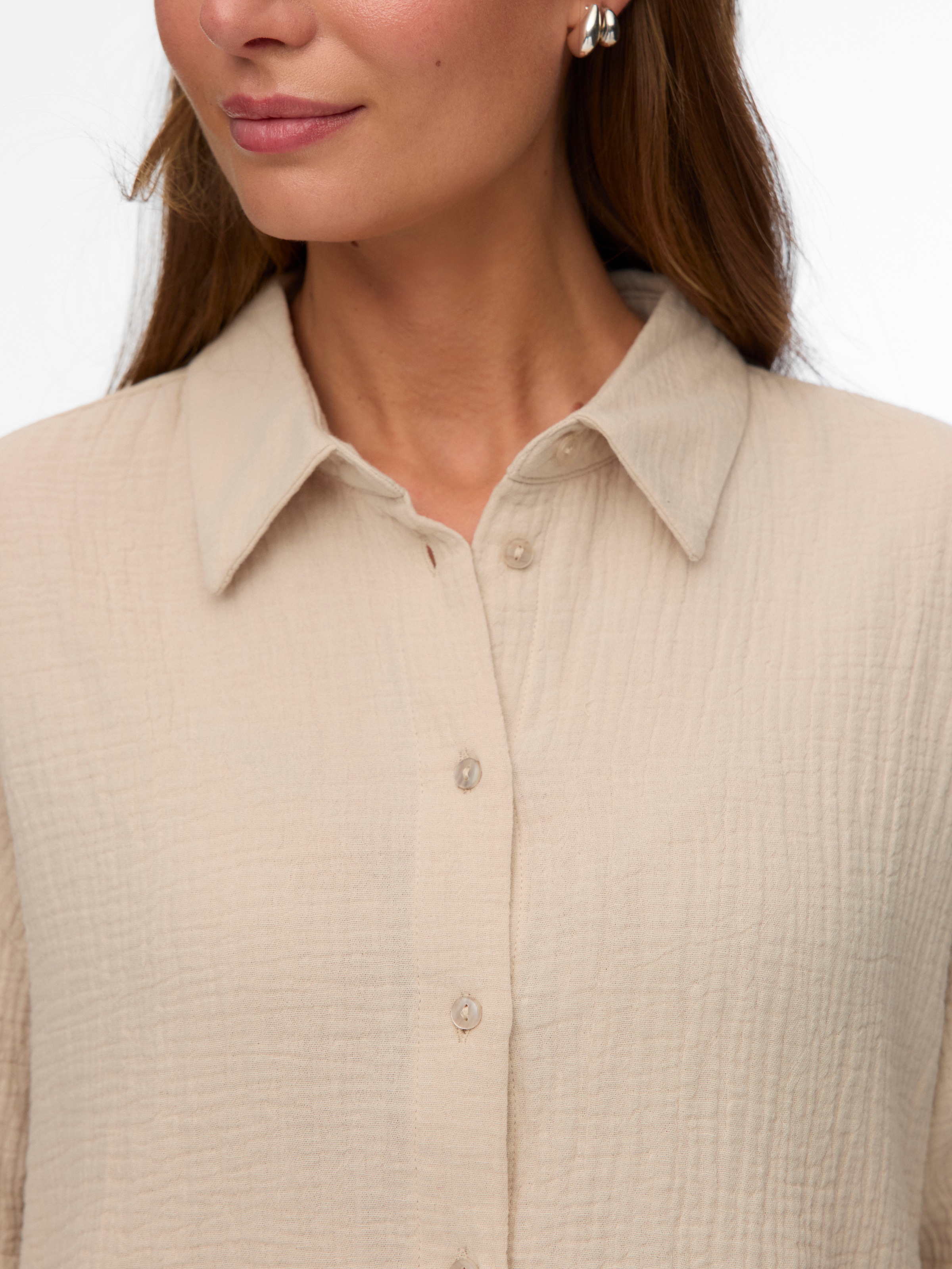 Thumbnail - Vero Moda Kurzarmbluse "VMNATALI SS CROP SHIRT WVN NOOS" Baumwolle, verkürzte Form