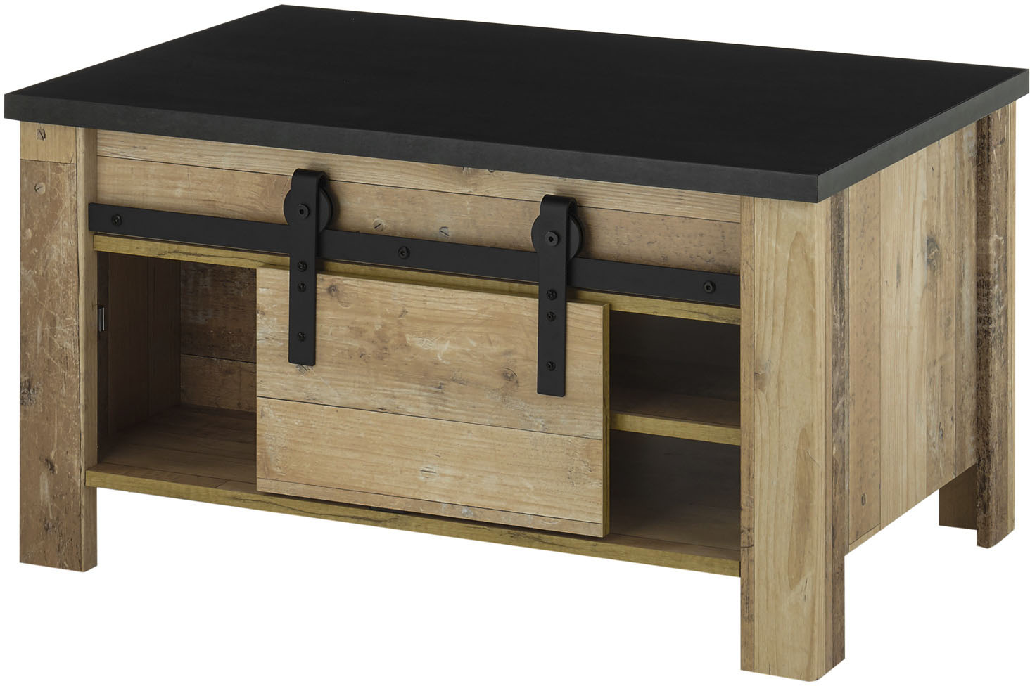 Couchtisch »SHERWOOD«, modernes Holz Dekor, mit Scheunentorbeschlag aus Metall, Breite...