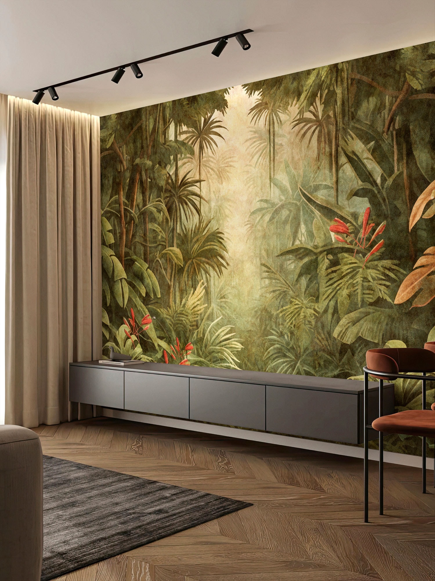 living walls Fototapete »Walls by Patel 5 Fototapete Üppiger Tropen-Dschungel« tropisch glatt Üppiger Tropen-Dschungel auf 200 g/m² Premium-Vlies