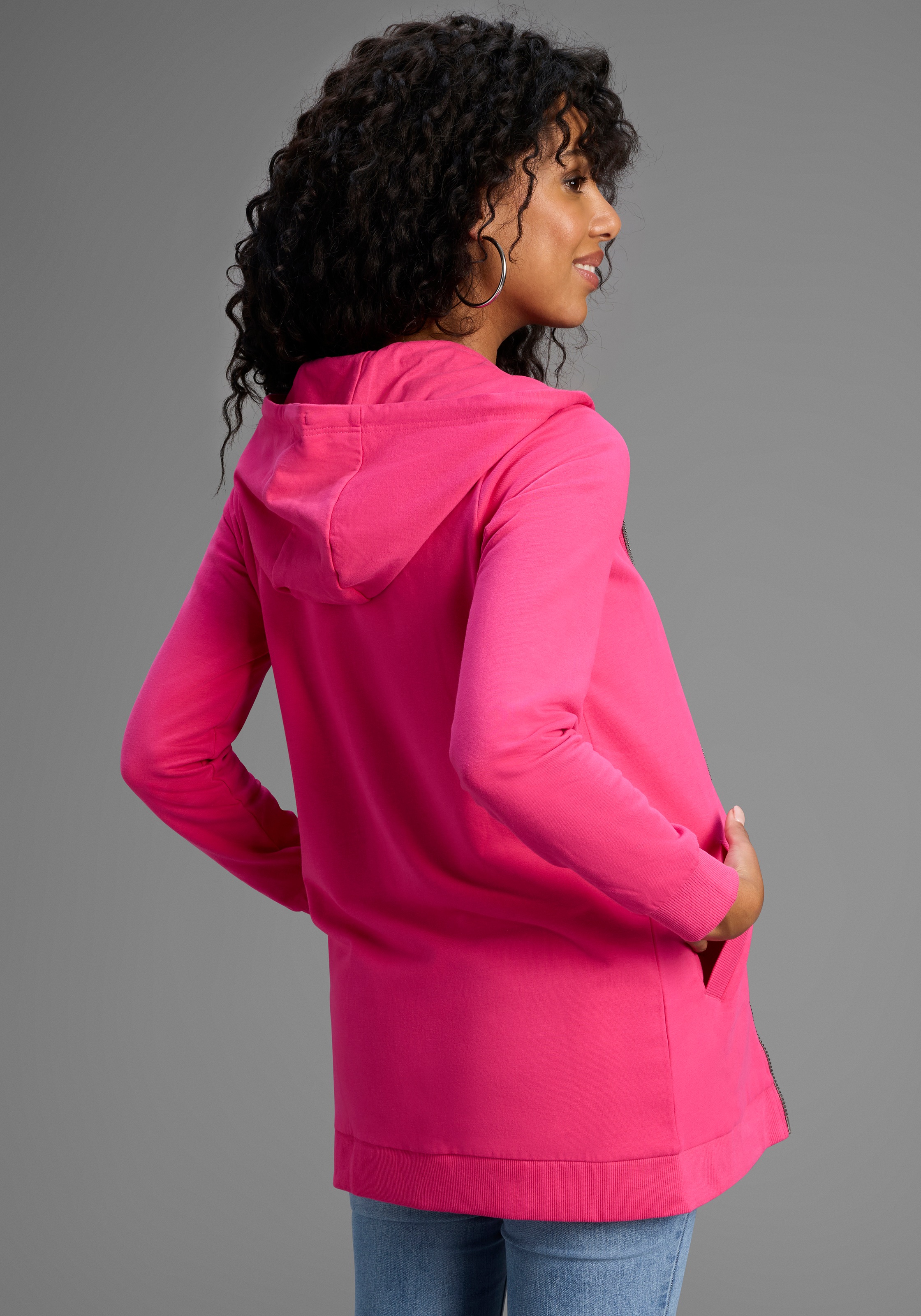 Flashlights Sweatjacke, in langer Form mit Zipper günstig online kaufen