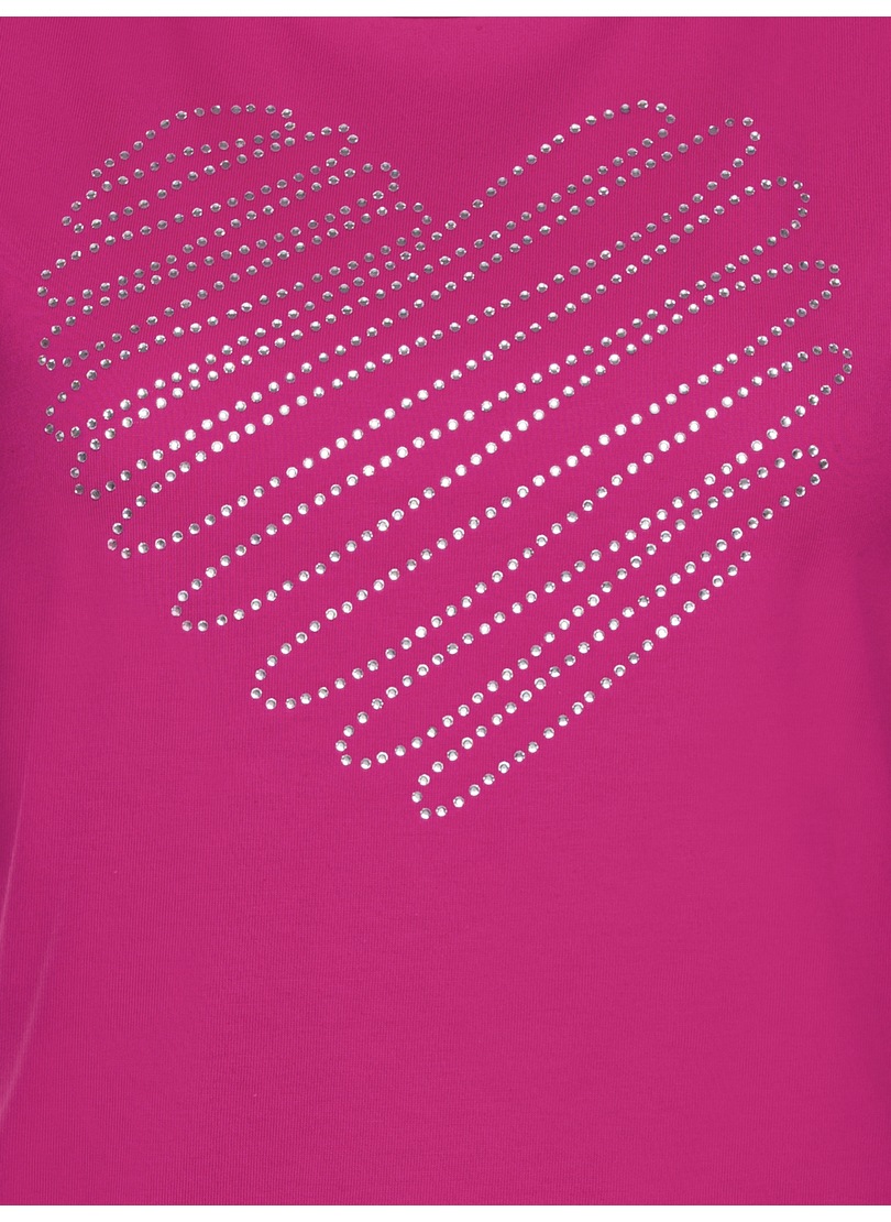 Trigema T-Shirt »TRIGEMA Slim Fit T-Shirt mit glitzerndem Herz-Printmotiv«, (1 tlg.)