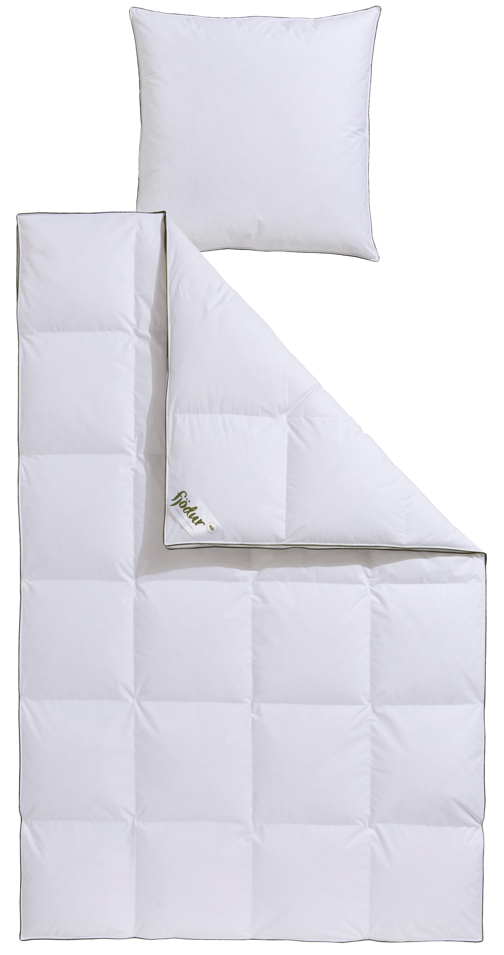 fjödur Gänsedaunenbettdecke + Kopfkissen "Franzisk, Bettwaren-Set, 135x200 günstig online kaufen