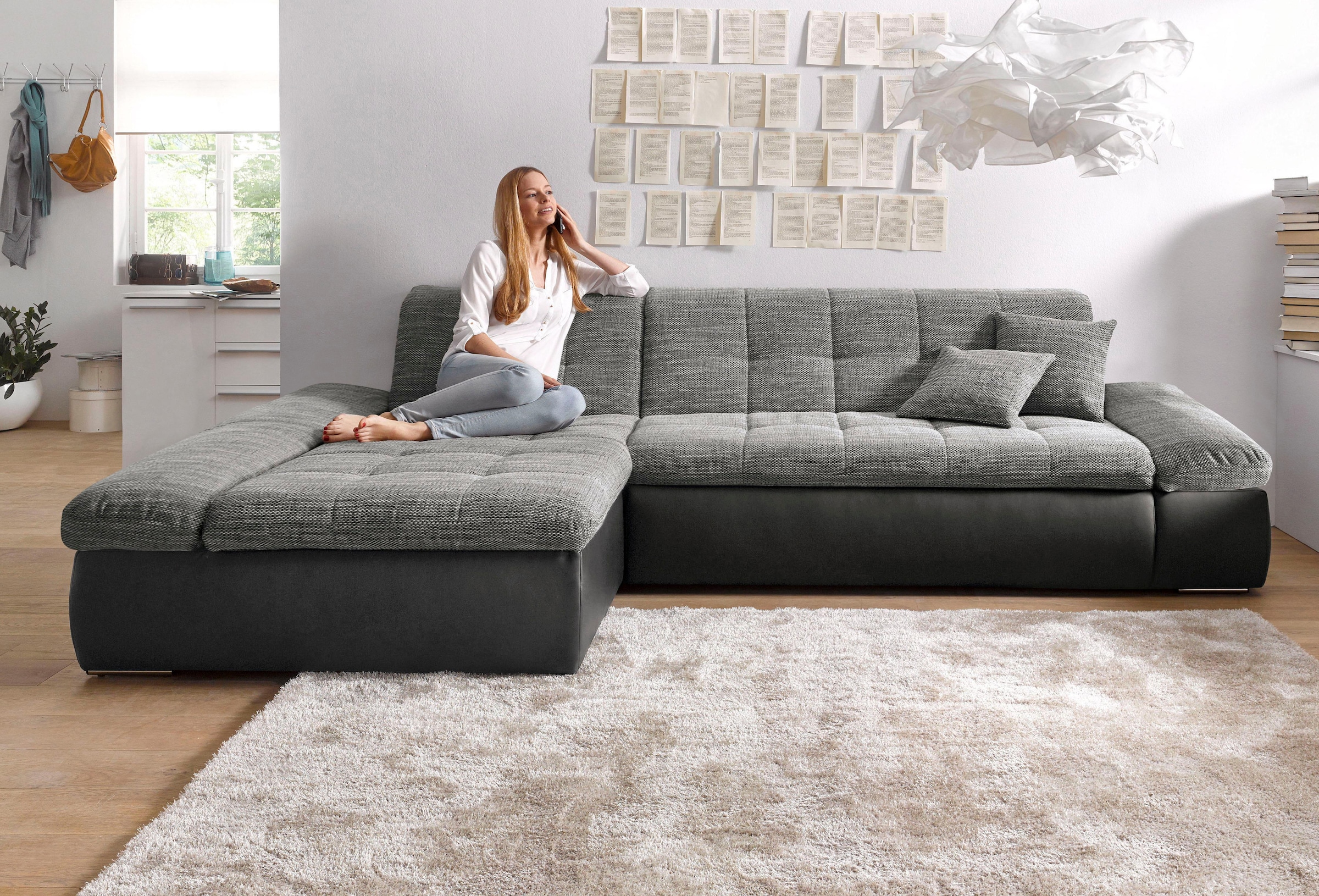 DOMO collection Ecksofa "Moric, L-Form, XXL-Sofa - Breite 300cm", wahlweise günstig online kaufen