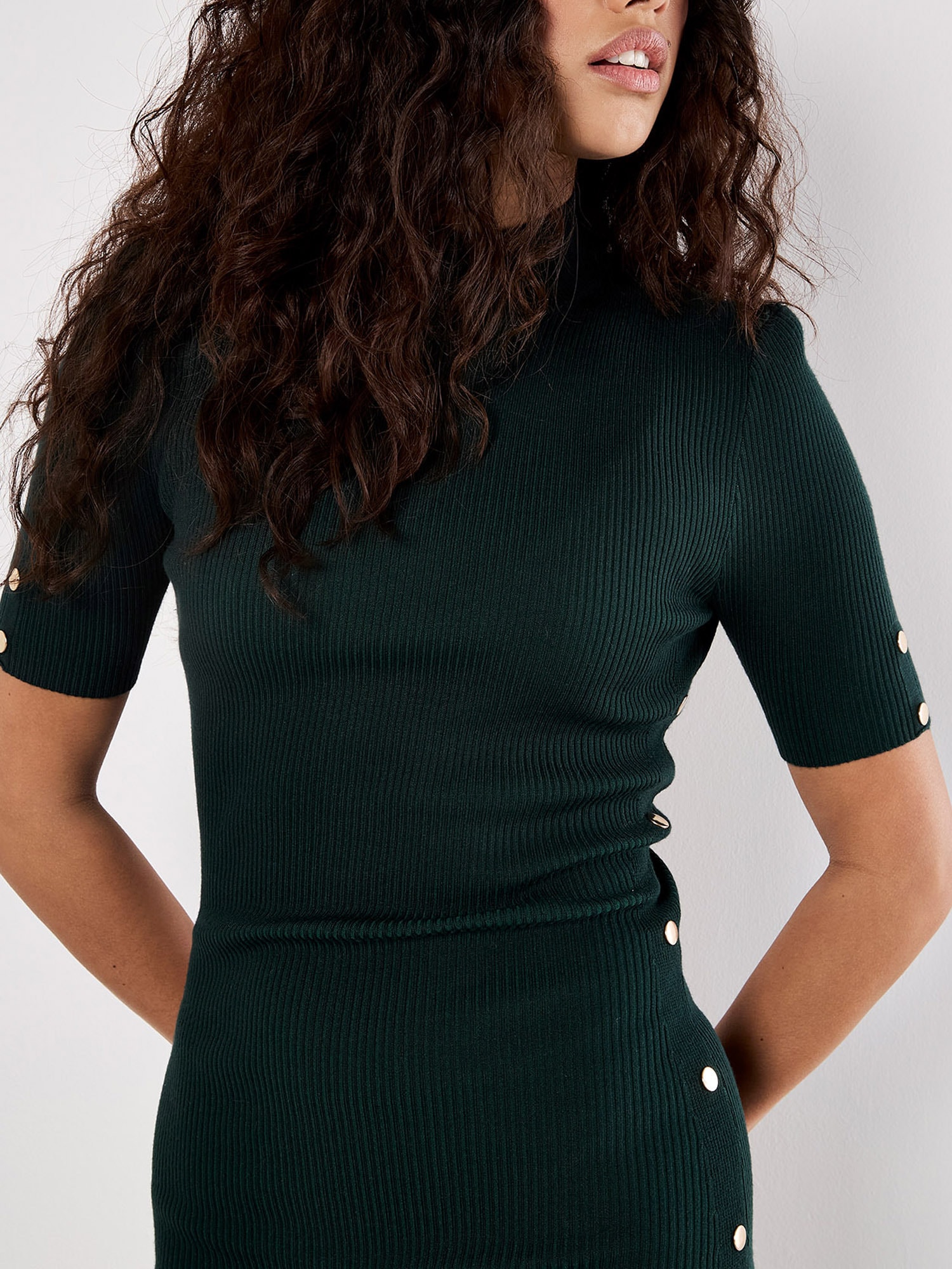 Apricot Minikleid »Minikleid« mit goldenen Zierknöpfen