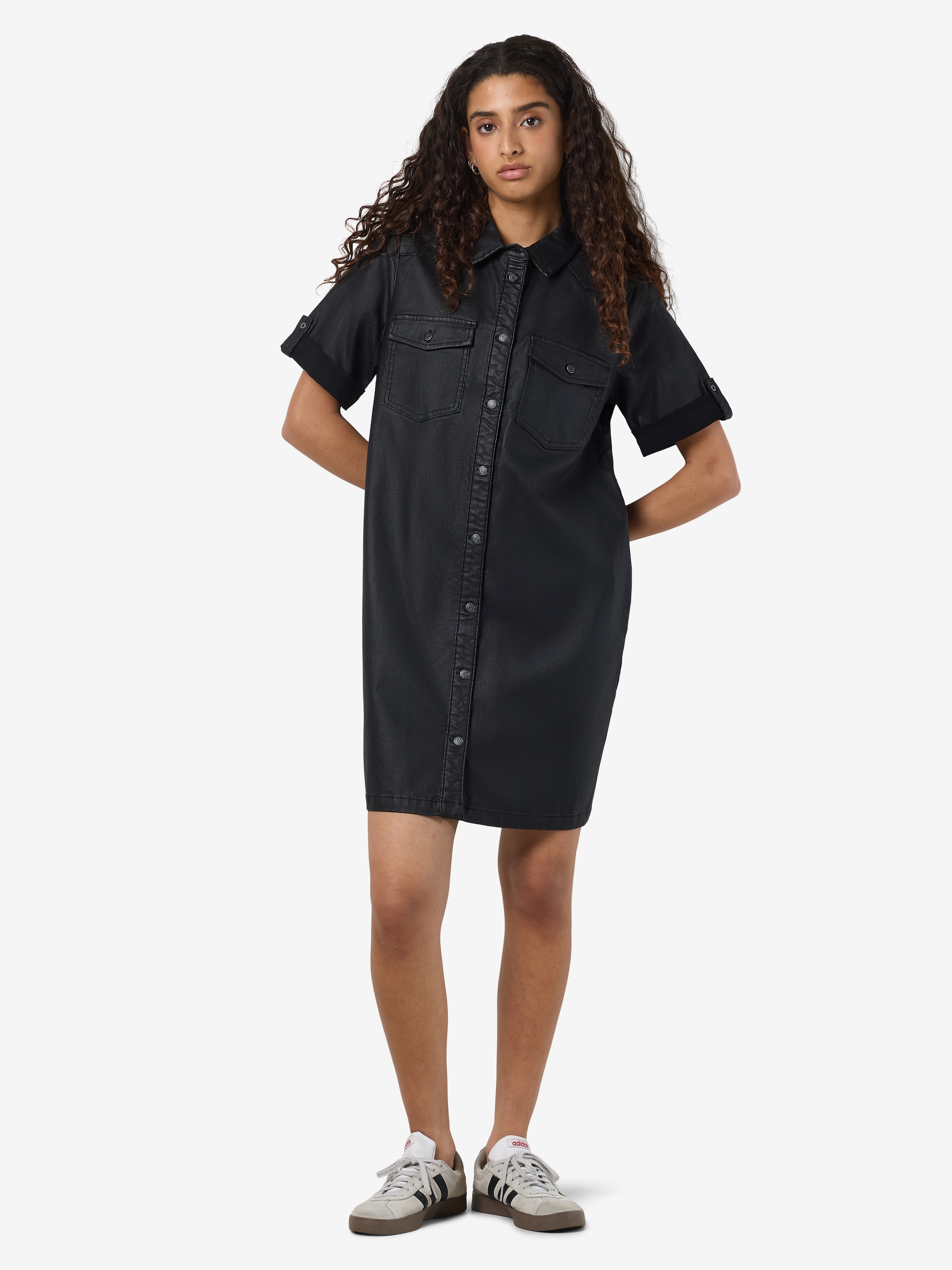 Noisy may Minikleid »NMNEW SIGNE S/S COATED DENIM DRESS NOOS«, Sommerkleid