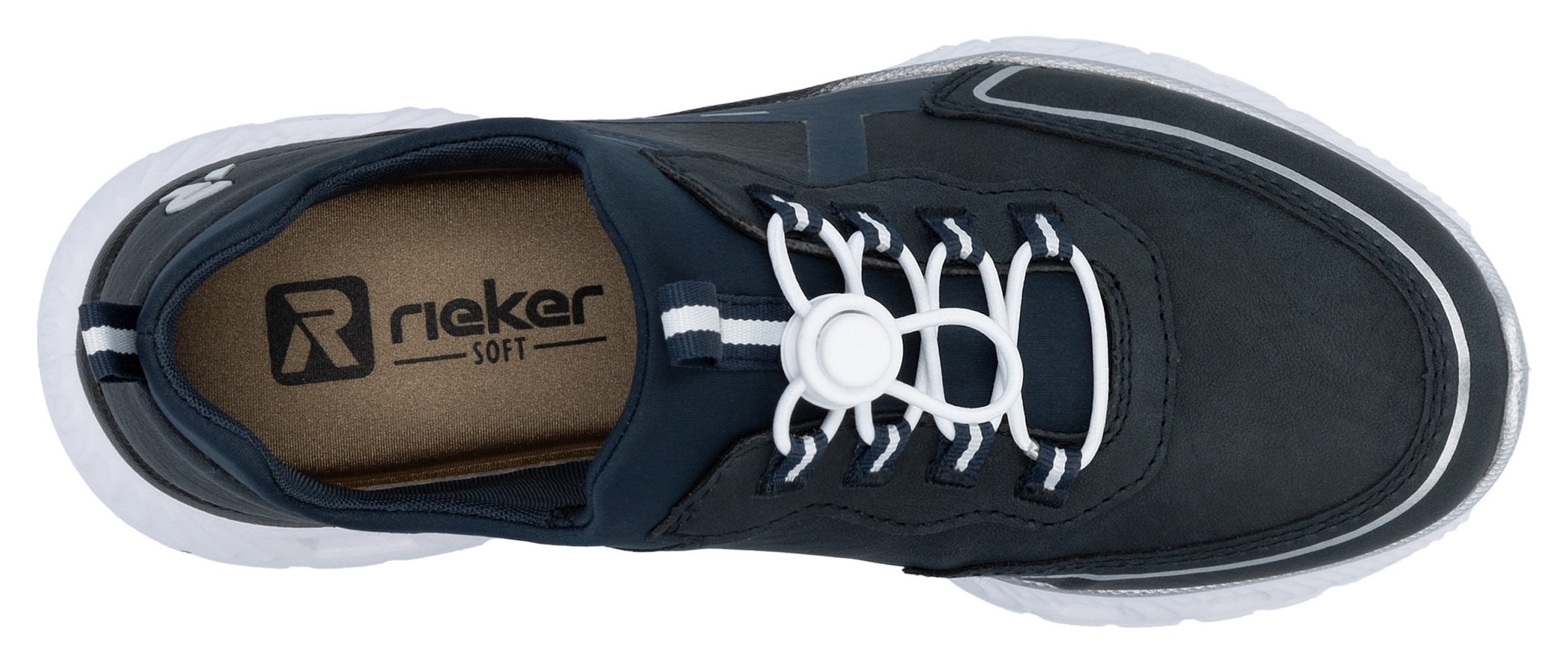 RIEKER Sport Slip-On Sneaker, Schlupfschuh, Halbschuh, Freizeitsneaker mit Schnellverschluss