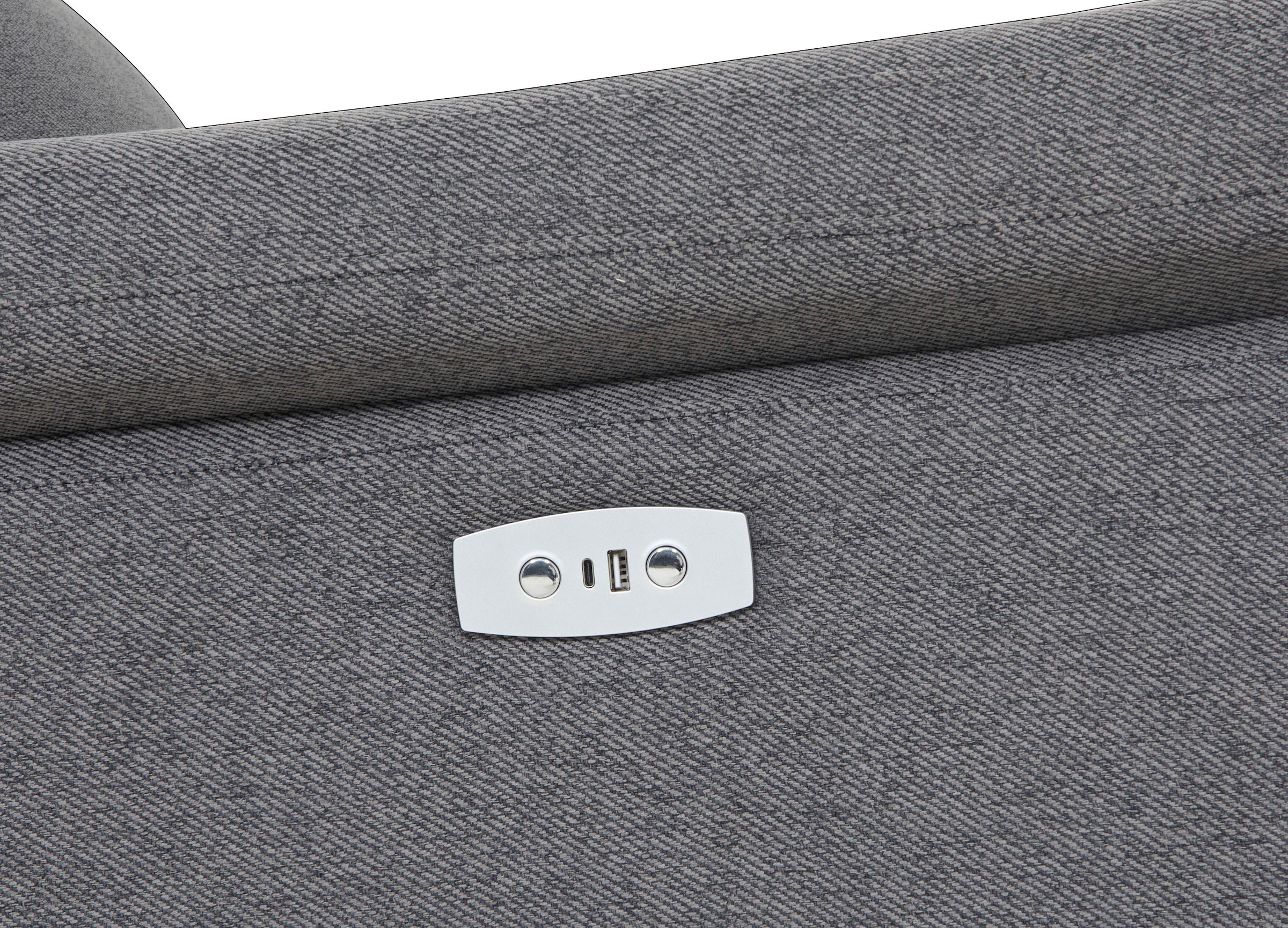 Home affaire Ecksofa »BRIONNE, L-Form, 255cm, manuelle u. elektrische Funktion (USB A/C),«, Liegefunktion, Stauraum, Federkernpolsterung, Webstoff