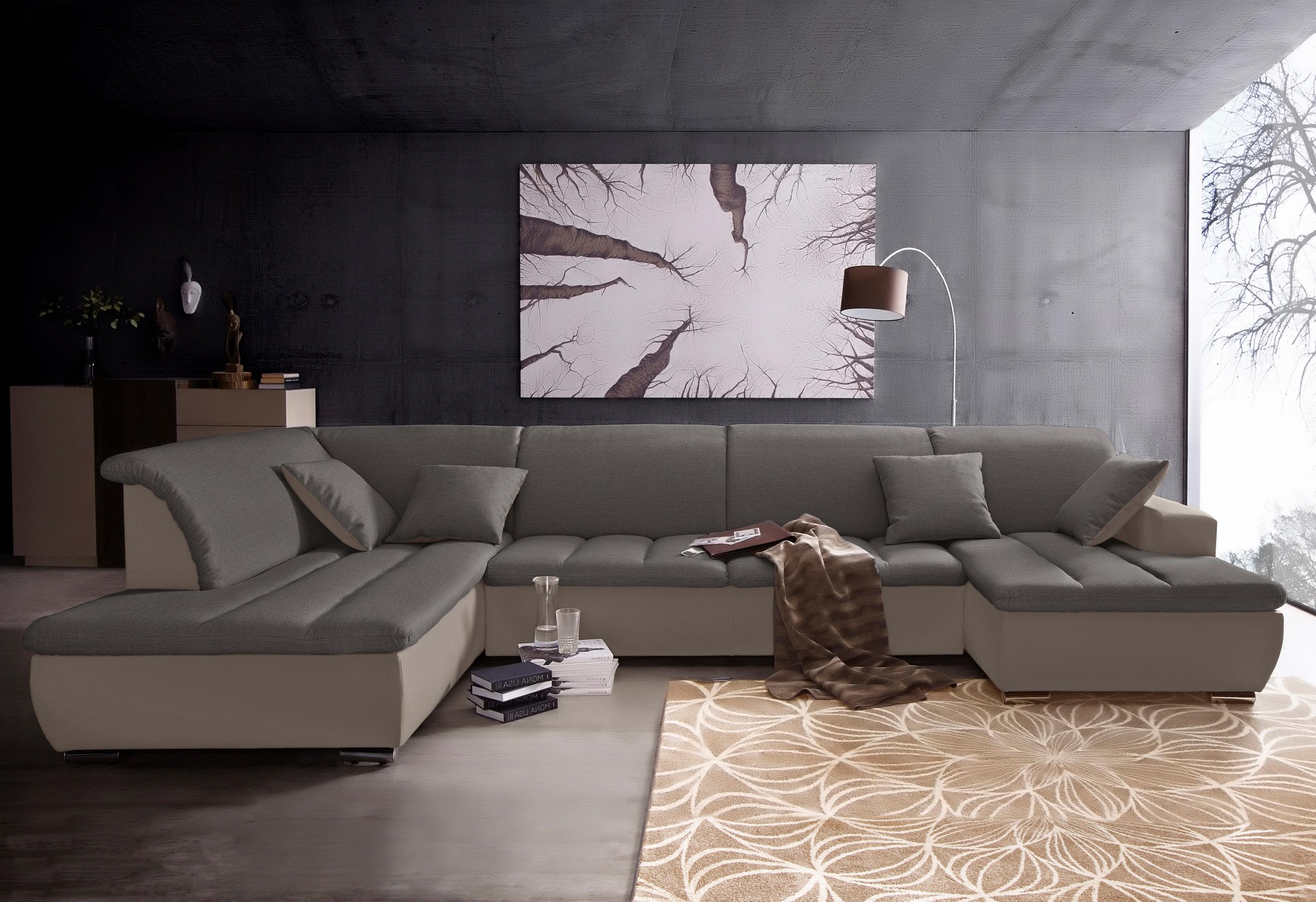 INOSIGN Sofa »U-Form« im modernen Materialmix