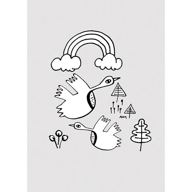 Komar Poster »Scribble Birdy«, Tiere, (Packung, 1 St.), Kinderzimmer,  Schlafzimmer, Wohnzimmer | BAUR