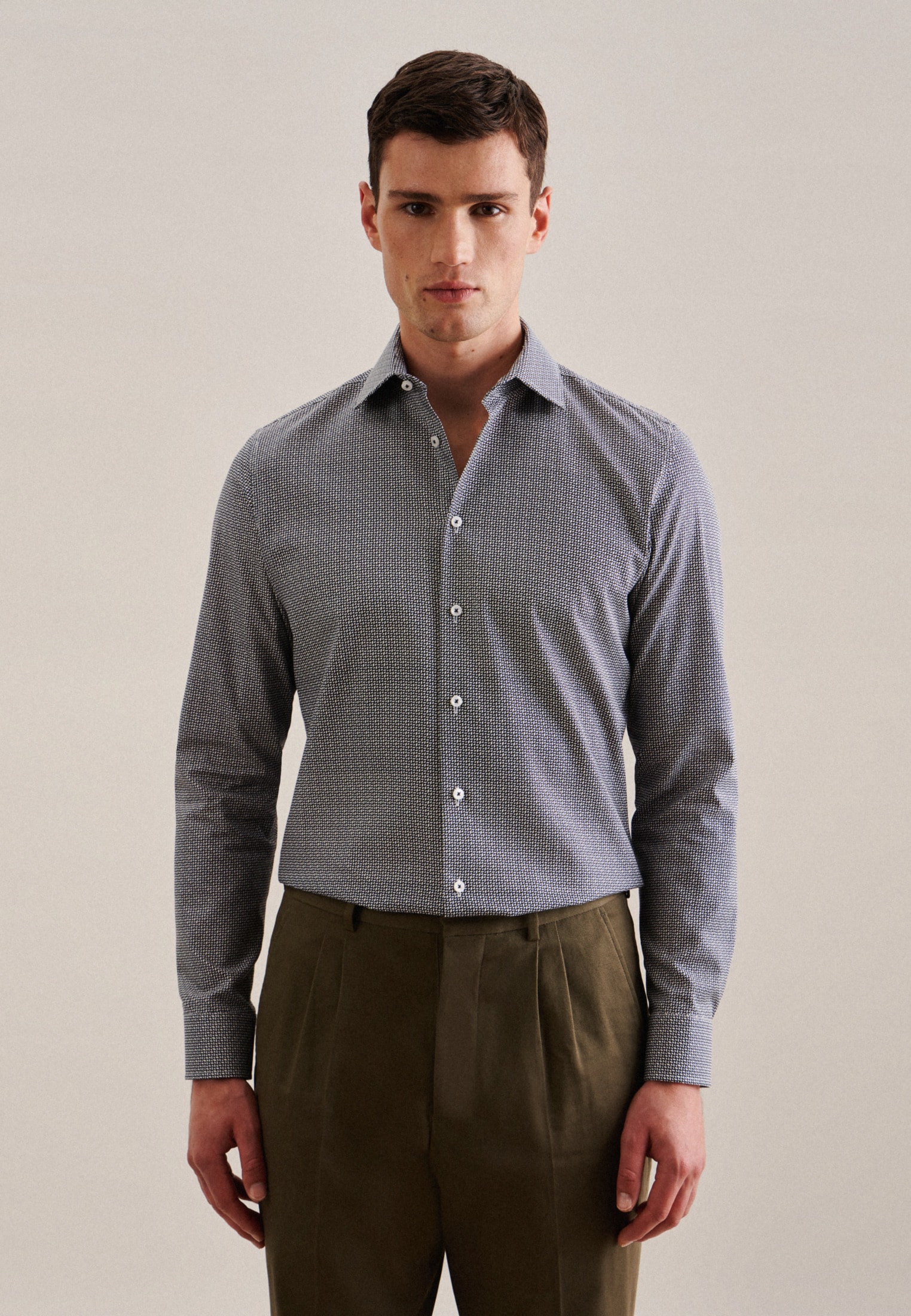 seidensticker Businesshemd "Slim" Slim 1/1 Kentkragen Druck günstig online kaufen