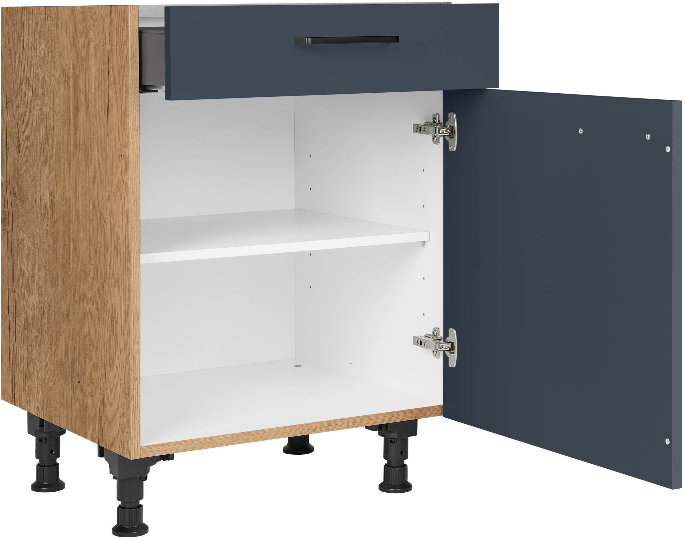nobilia® Unterschrank »"Easytouch", Ausrichtung wählb., vormontiert, in den Breiten 30, 45 &«, 60 cm Breite, mit höhenverstellbaren Sockelfüßen, vormontiert