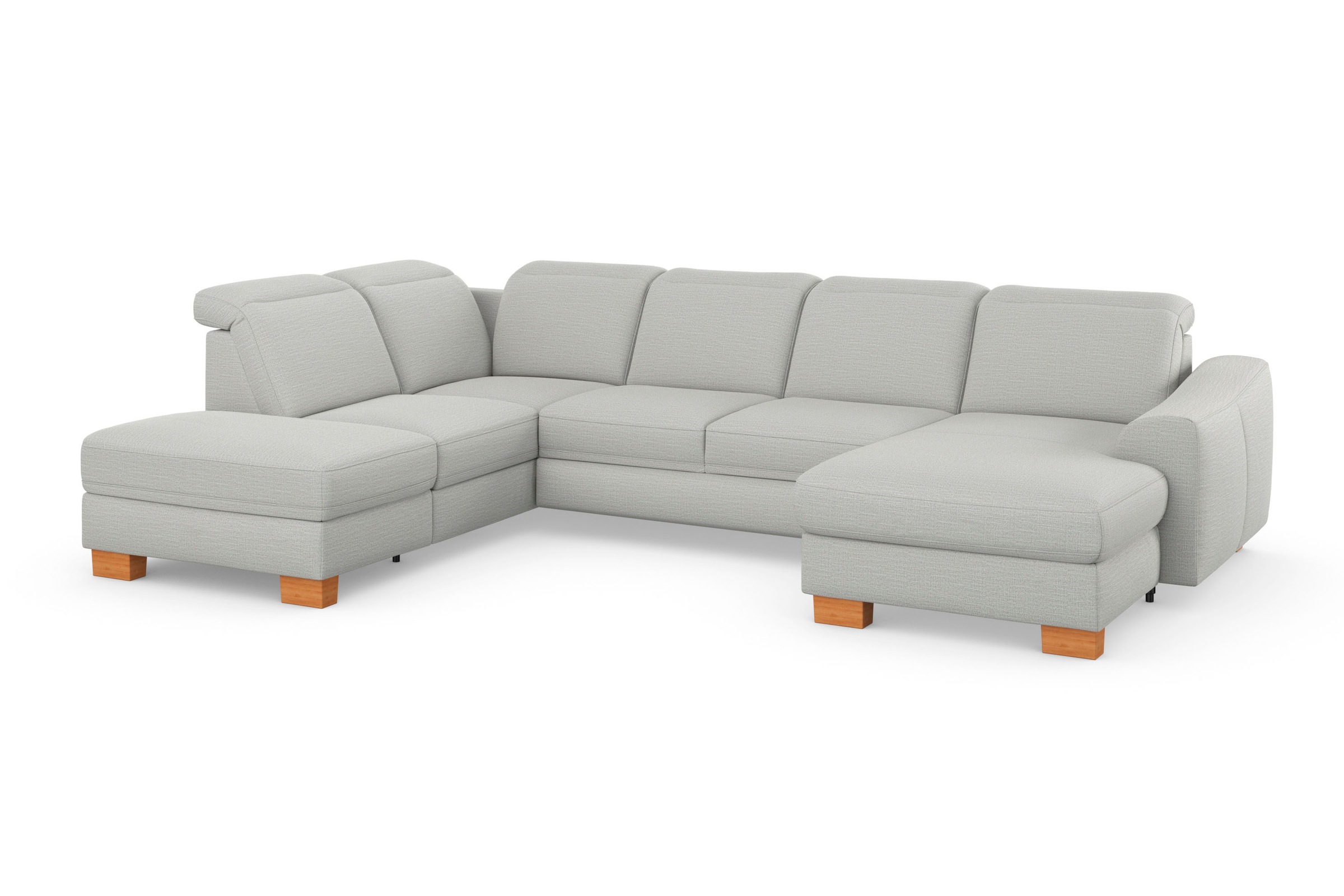 Wohnlandschaft SIT & MORE "Dundee U-Form", silber, B:338cm H:86cm T:219cm, Sofas, Wohnlandschaft, mit Federkern und Massivholzfüßen, wahlweise mit Kopfteilverstellung 6