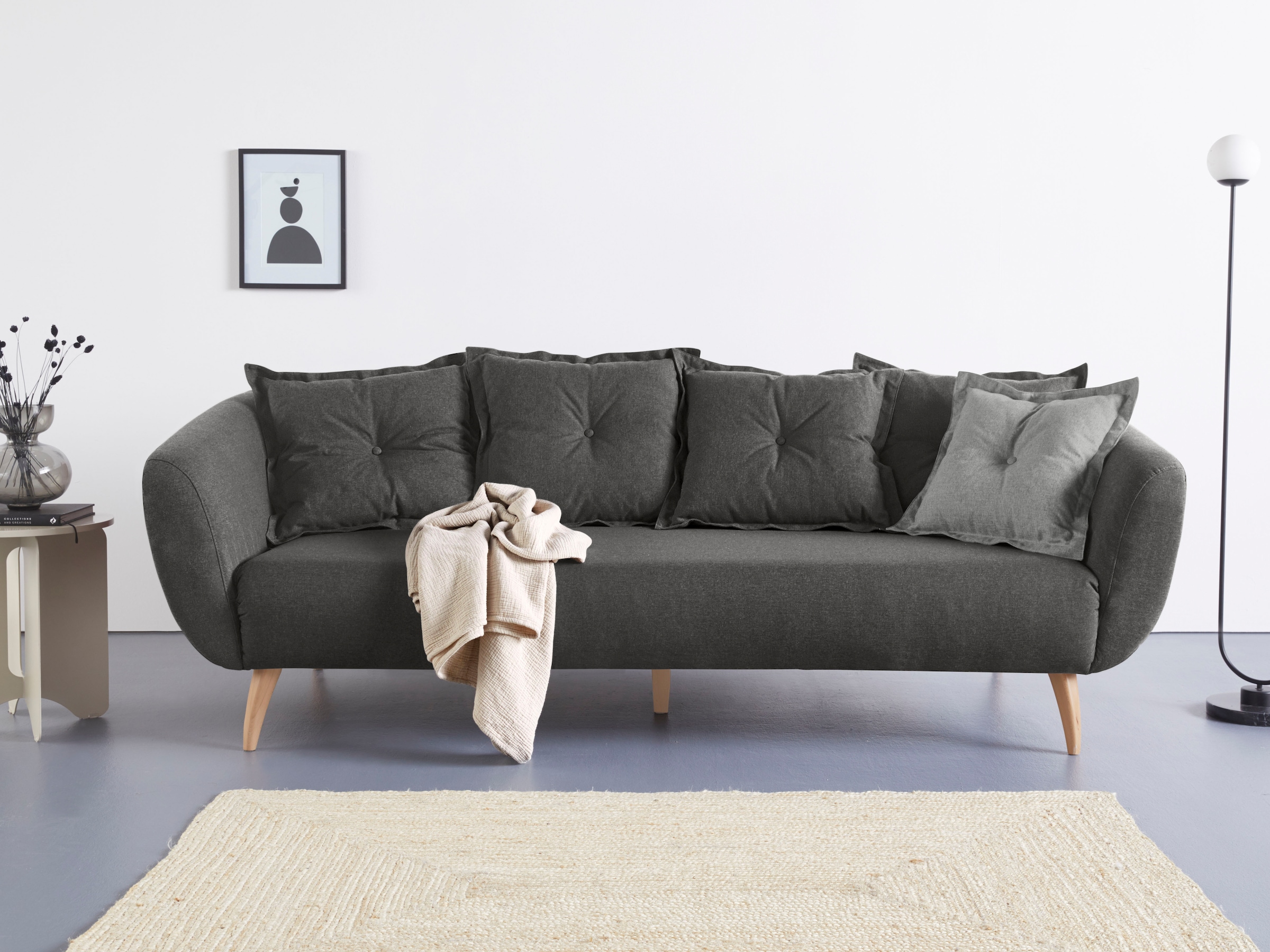Home affaire 3-Sitzer "Baggio modern und romantisches Design, bequem", Zier günstig online kaufen