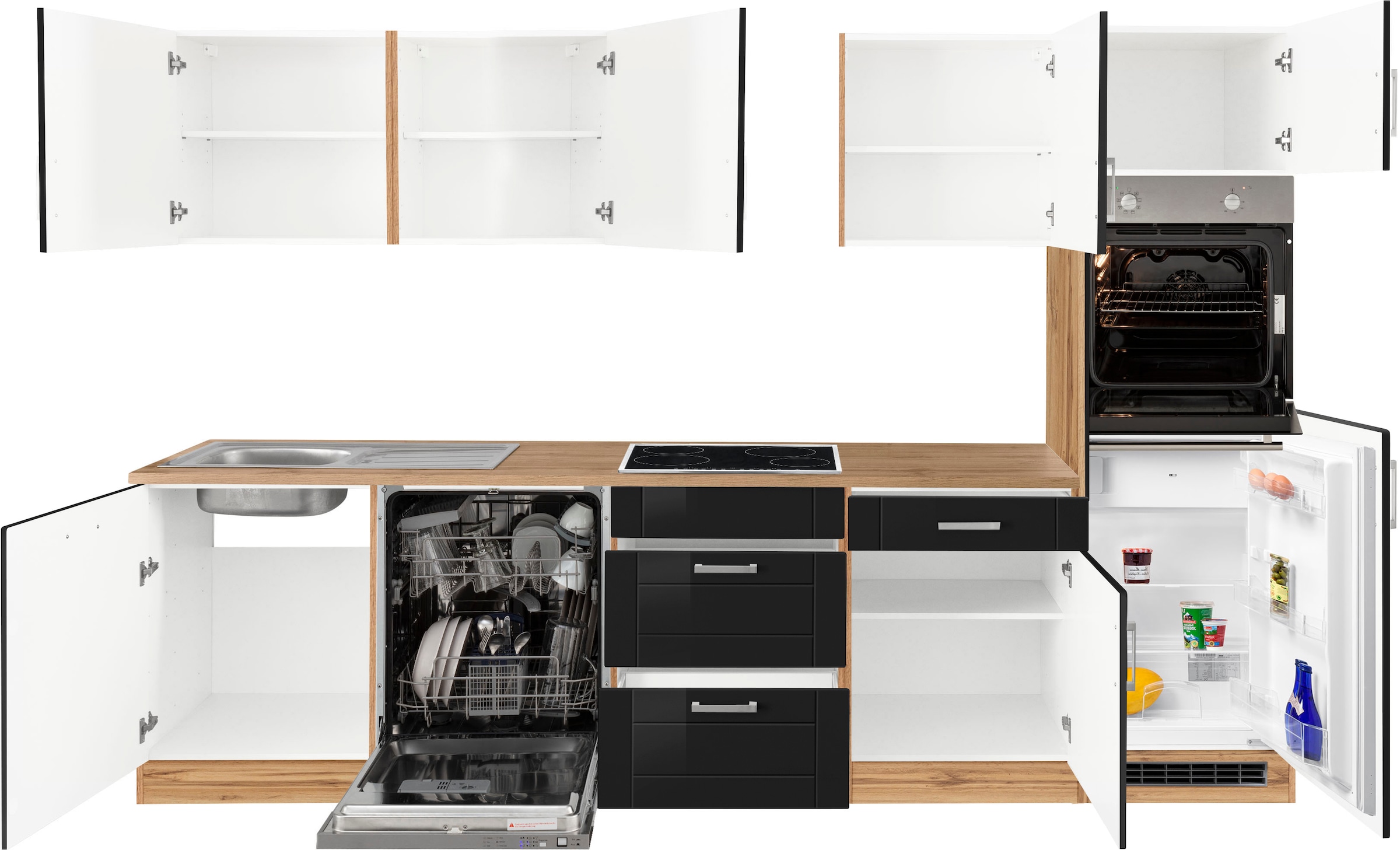 KOCHSTATION Küchenzeile »KS-Tinnum« ohne E-Geräte, Breite 300 cm