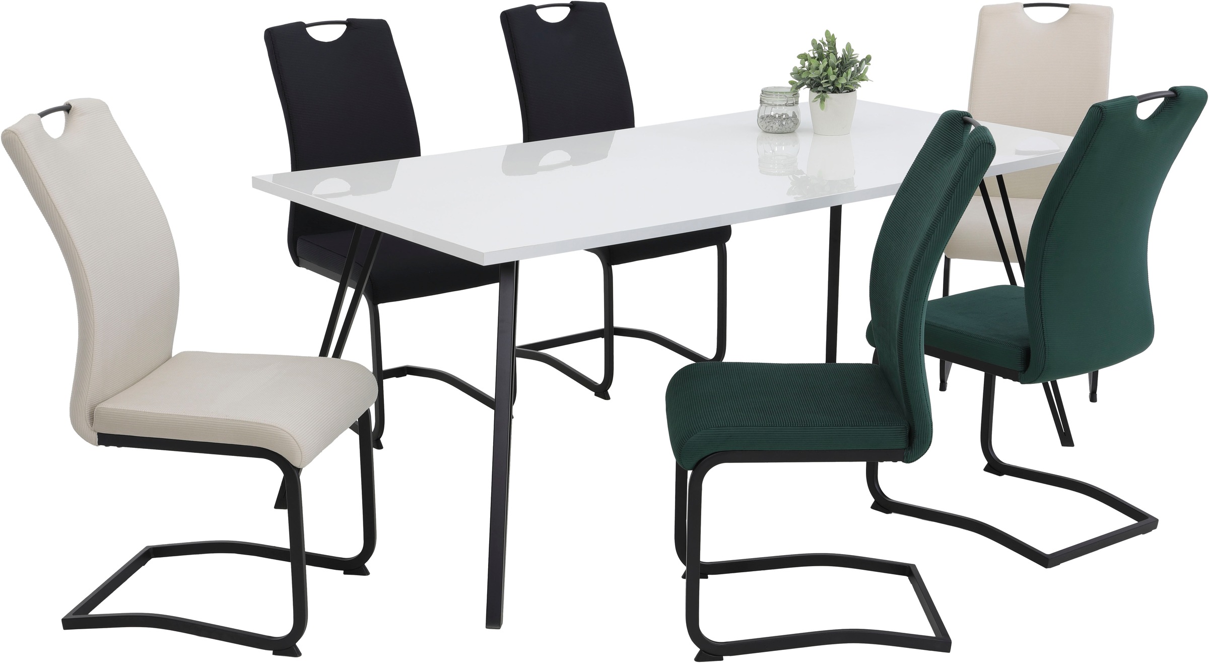 HELA Freischwinger "RIGA II", (Set), 4 St., Samt-Cord, Freischwinger,Vierka günstig online kaufen