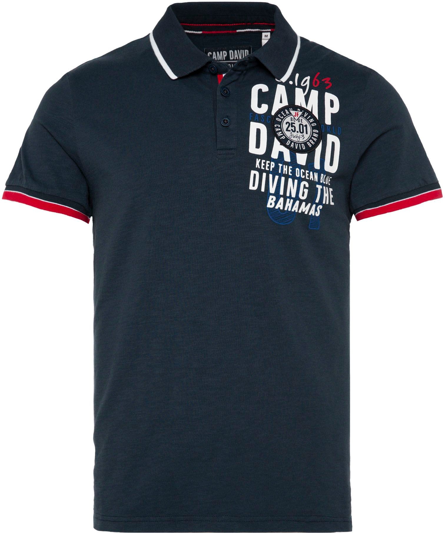 CAMP DAVID Poloshirt, mit Kontrastnähten