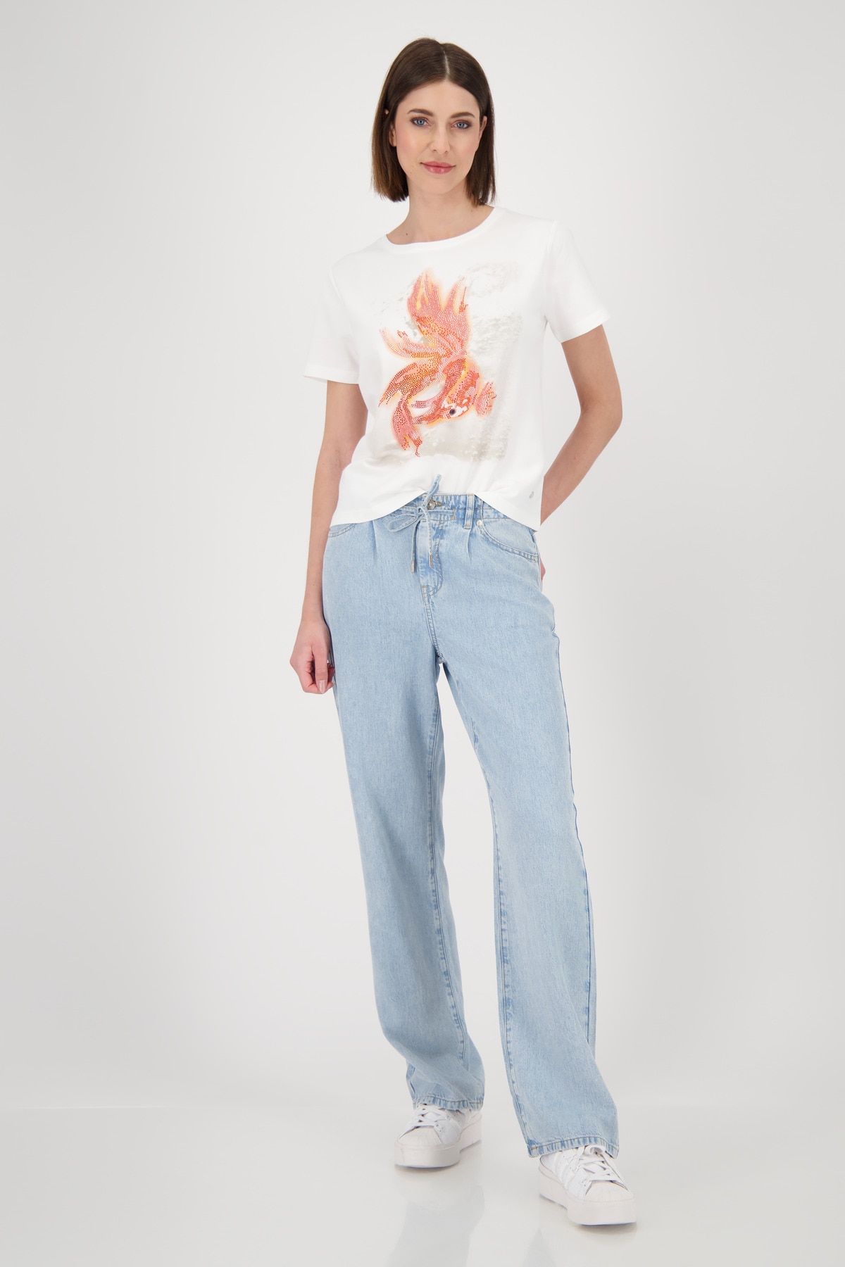 Monari T-Shirt »Shirt Schmuck Goldfisch«, Mit Rundhalsausschnitt