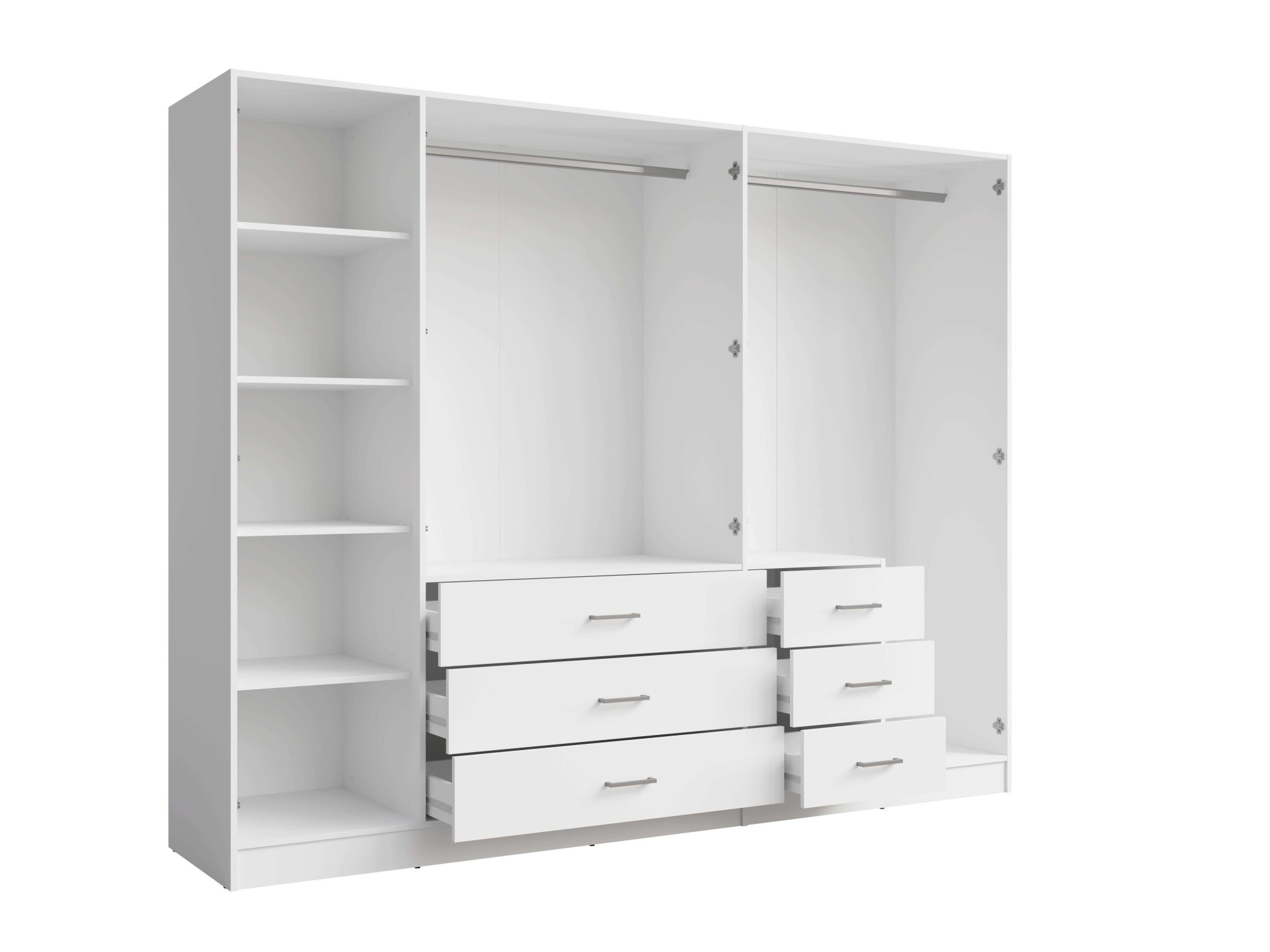 Thumbnail - Home affaire Kleiderschrank "KOS Garderobe mit 6 Schubladen, Kleiderstange, 5 Einlegeböden, Spiegel" Wäscheschrank mit 5...