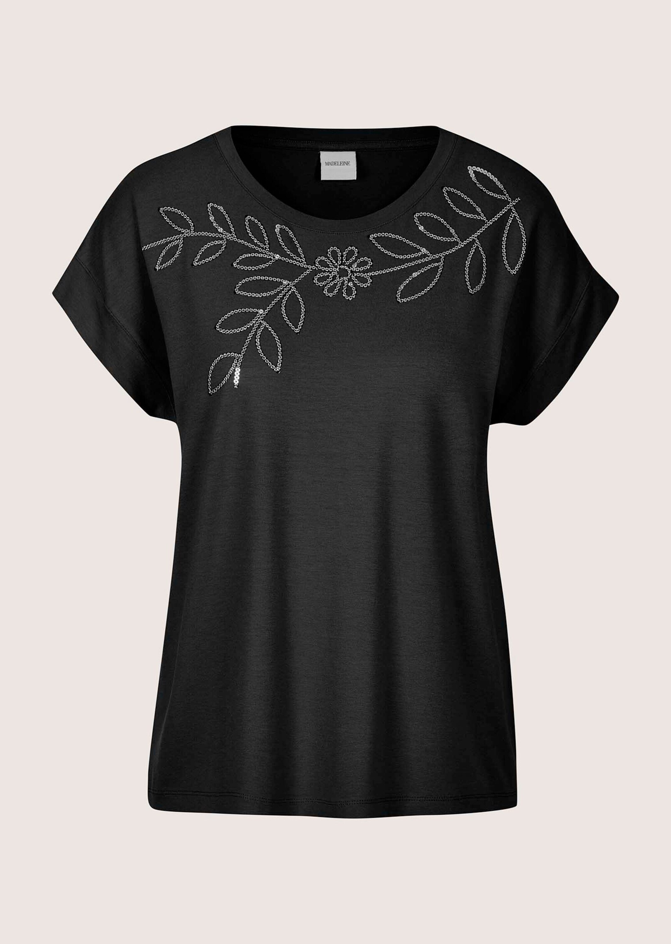 MADELEINE Kurzarmshirt "Blusenshirt Elegantes T-Shirt mit Glanzeffekten" Pa günstig online kaufen