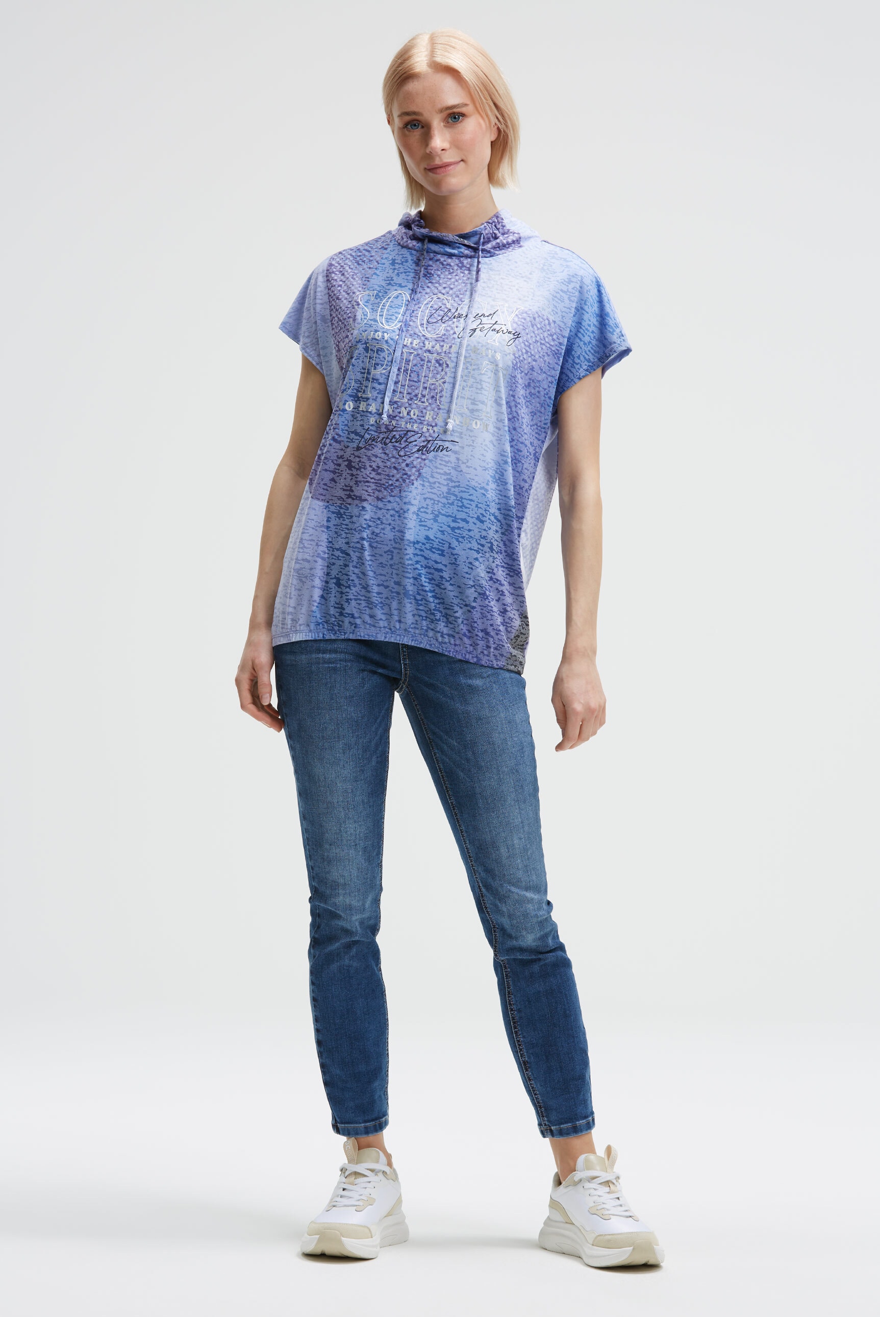 SOCCX Rundhalsshirt mit Gummizug im Saum