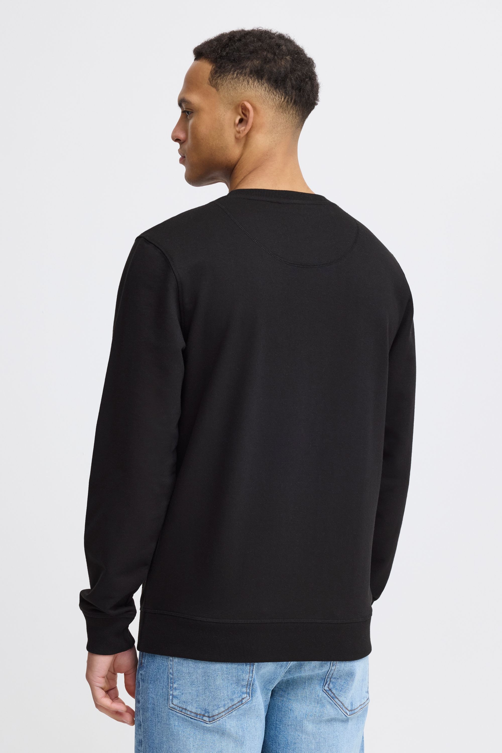 Rundhalspullover BLEND "BHAnders", Herren, Gr. L, schwarz, Sweatware, 60% Baumwolle, 40% Polyester, unifarben, Basic, normal normal, Rundhals, Pullover Rundhalspullover, Klassischer Sweatpullover mit Rundhalsausschnitt 6