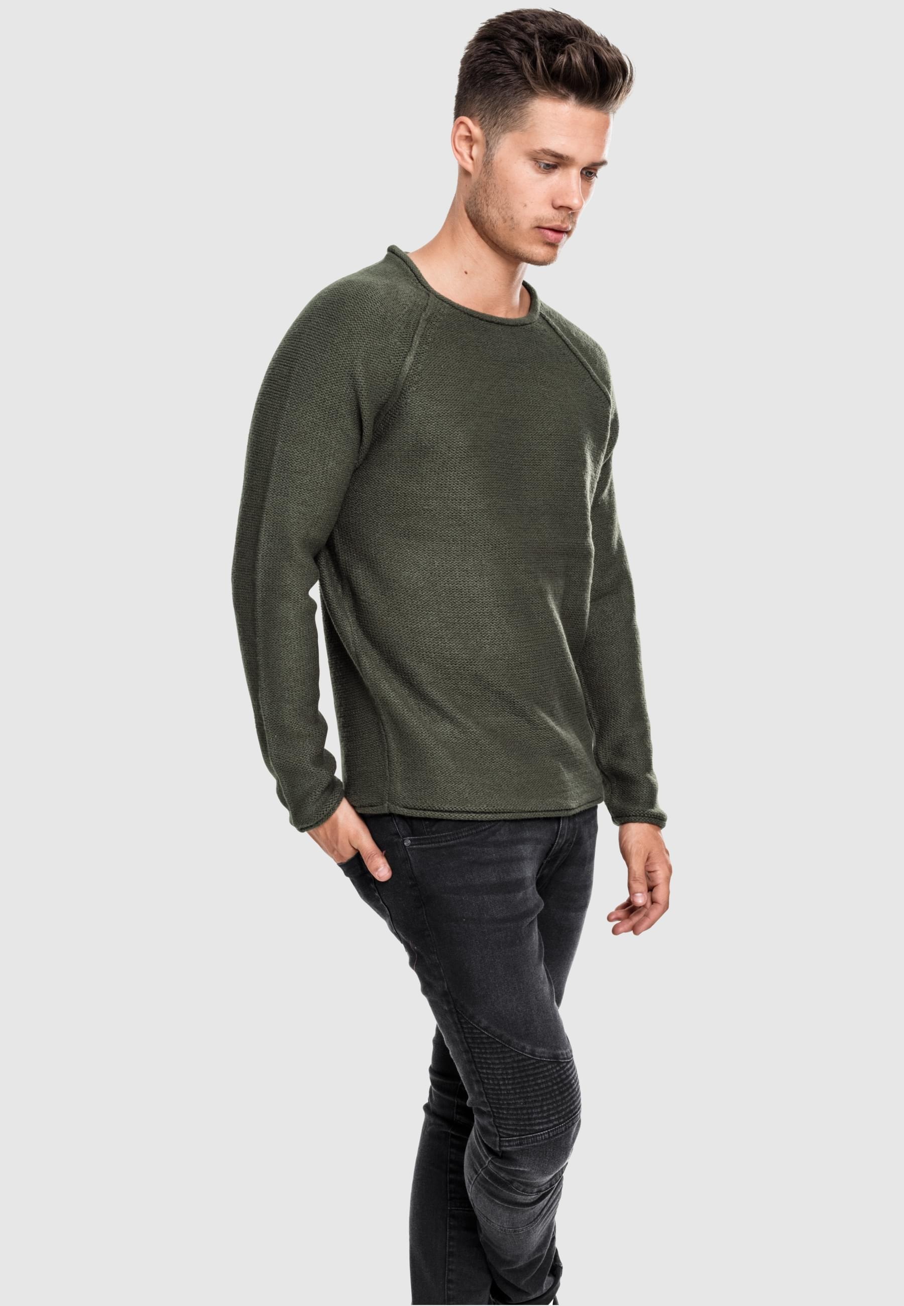 URBAN CLASSICS Rundhalspullover »Urban Classics Herren Raglan Wideneck Sweater«, (1 tlg.)