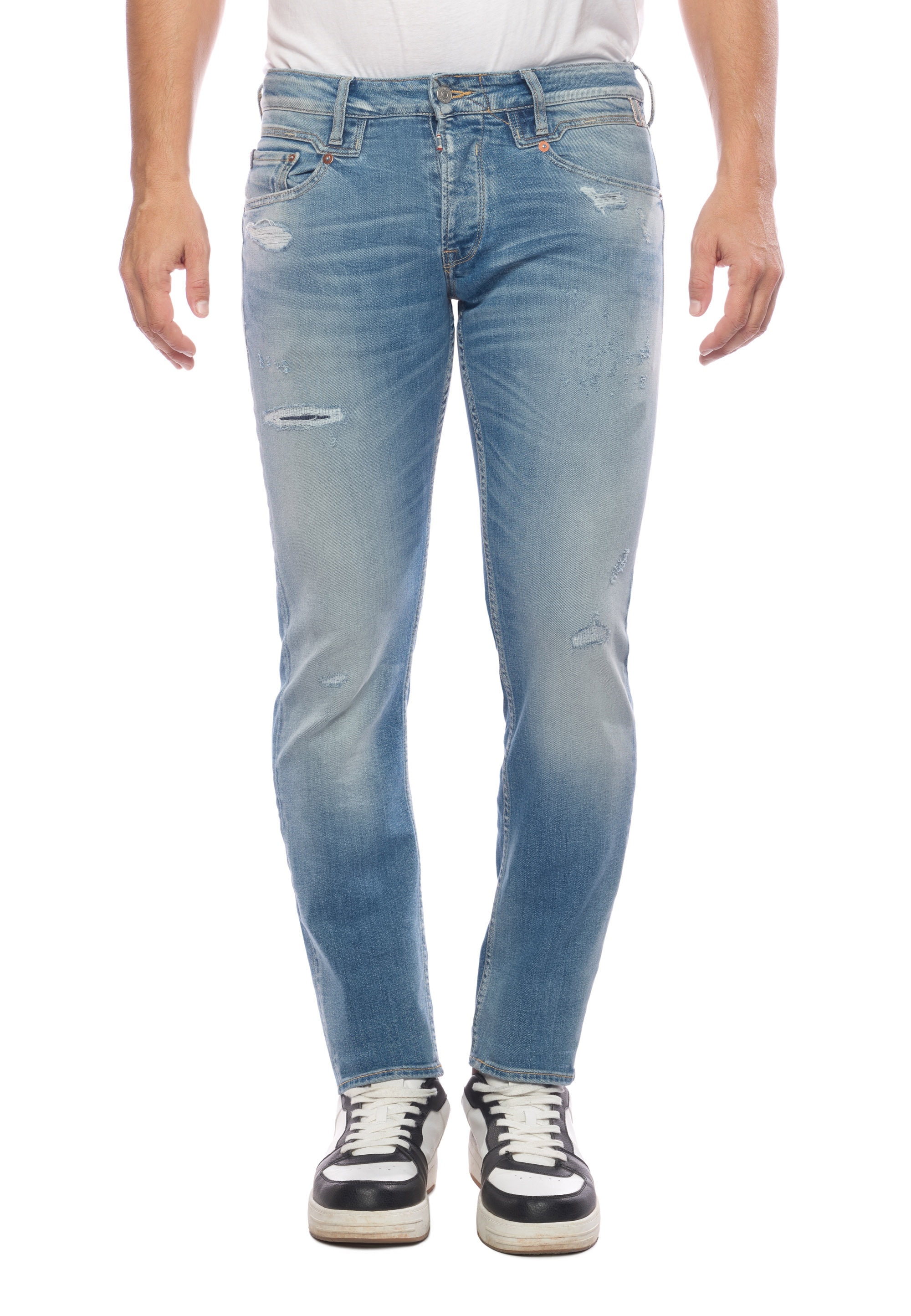 Le Temps Des Cerises Slim-fit-Jeans, mit trendigen Used-Details