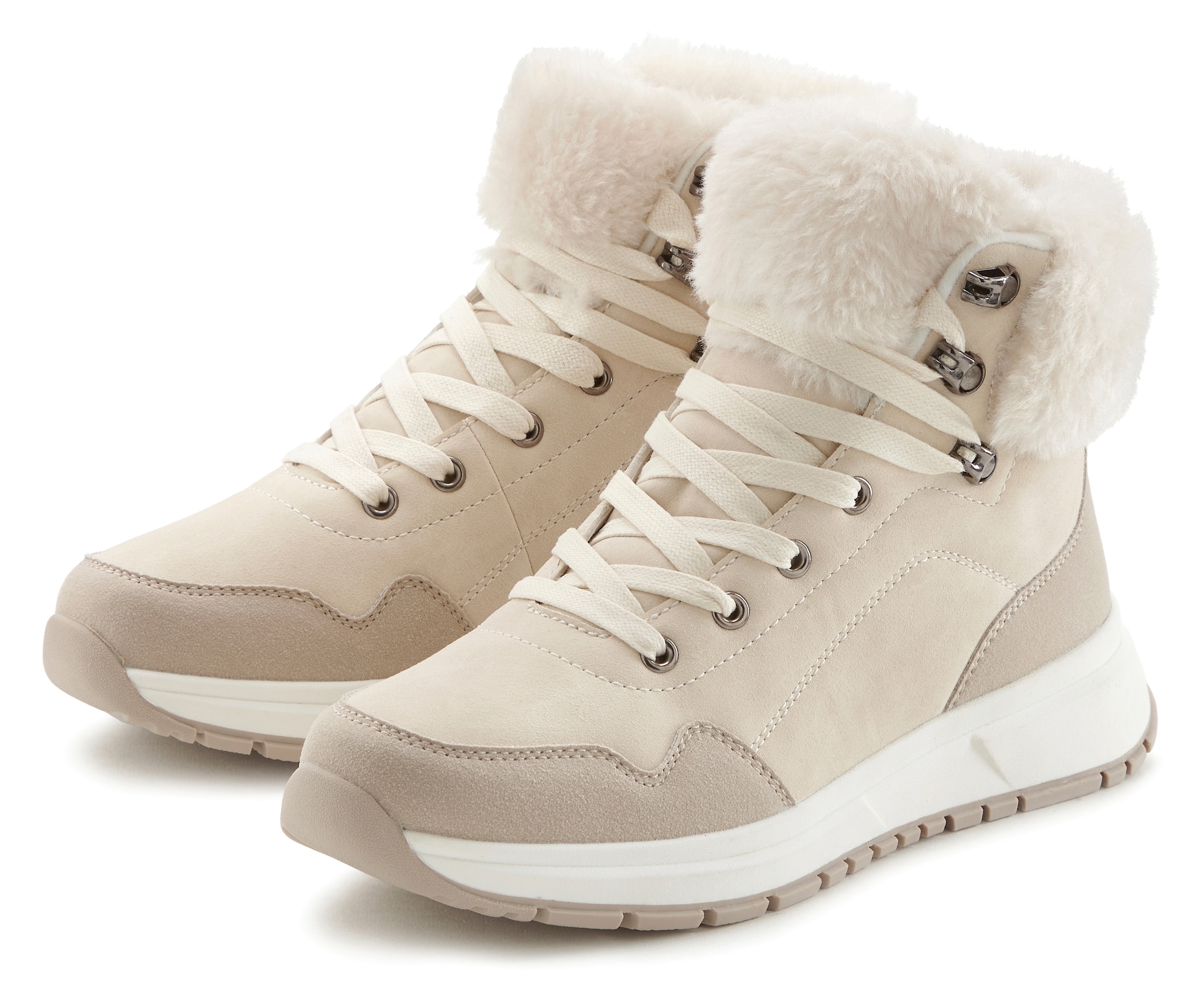 LASCANA Winterstiefelette "High Top Sneaker, Schnürschuh, Boots, Stiefelett günstig online kaufen
