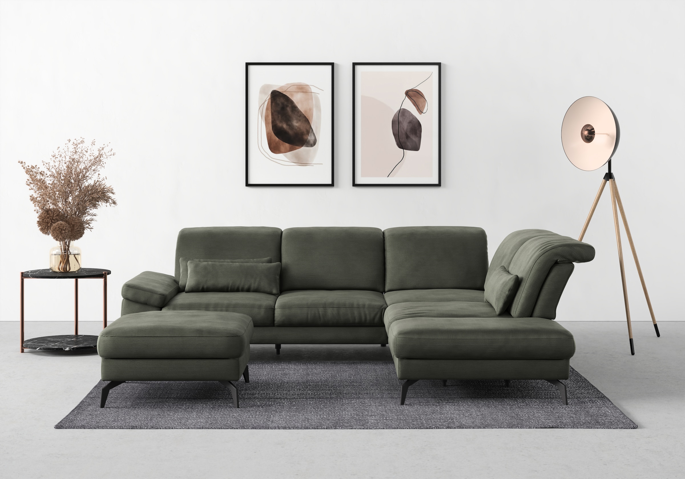 sit&more Ecksofa »Cabana L-Form«, Ottomane, wahlweise mit Sitztiefen-,Armlehnen- und Kopfteilfunktion