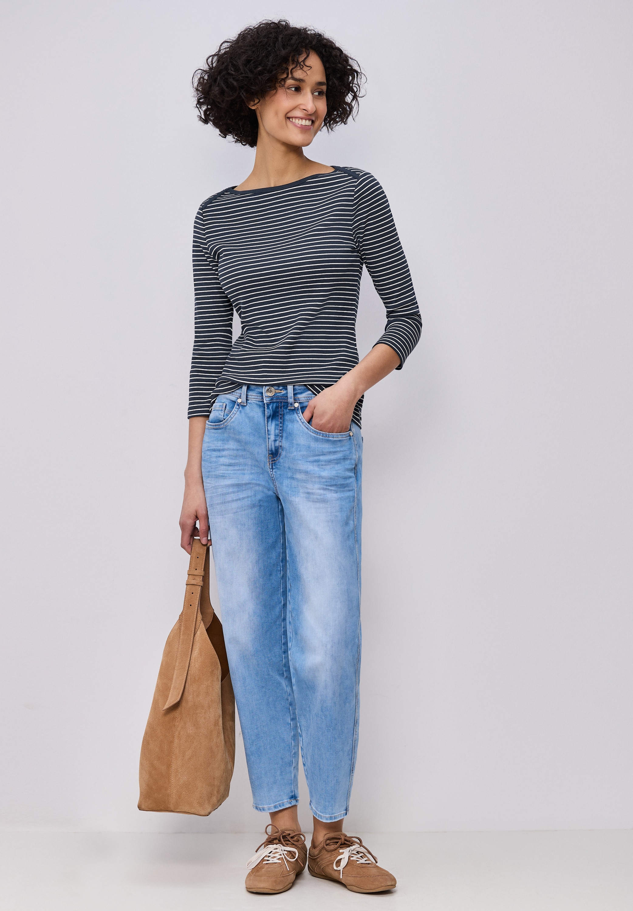 STREET ONE 3/4-Arm-Shirt mit U-Boot-Ausschnitt