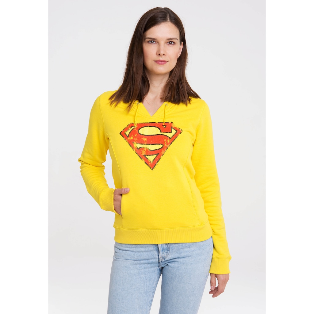 Damenmode Shirts & Sweatshirts LOGOSHIRT Kapuzensweatshirt »DC Comics - Superman«, mit lizenziertem Print gelb