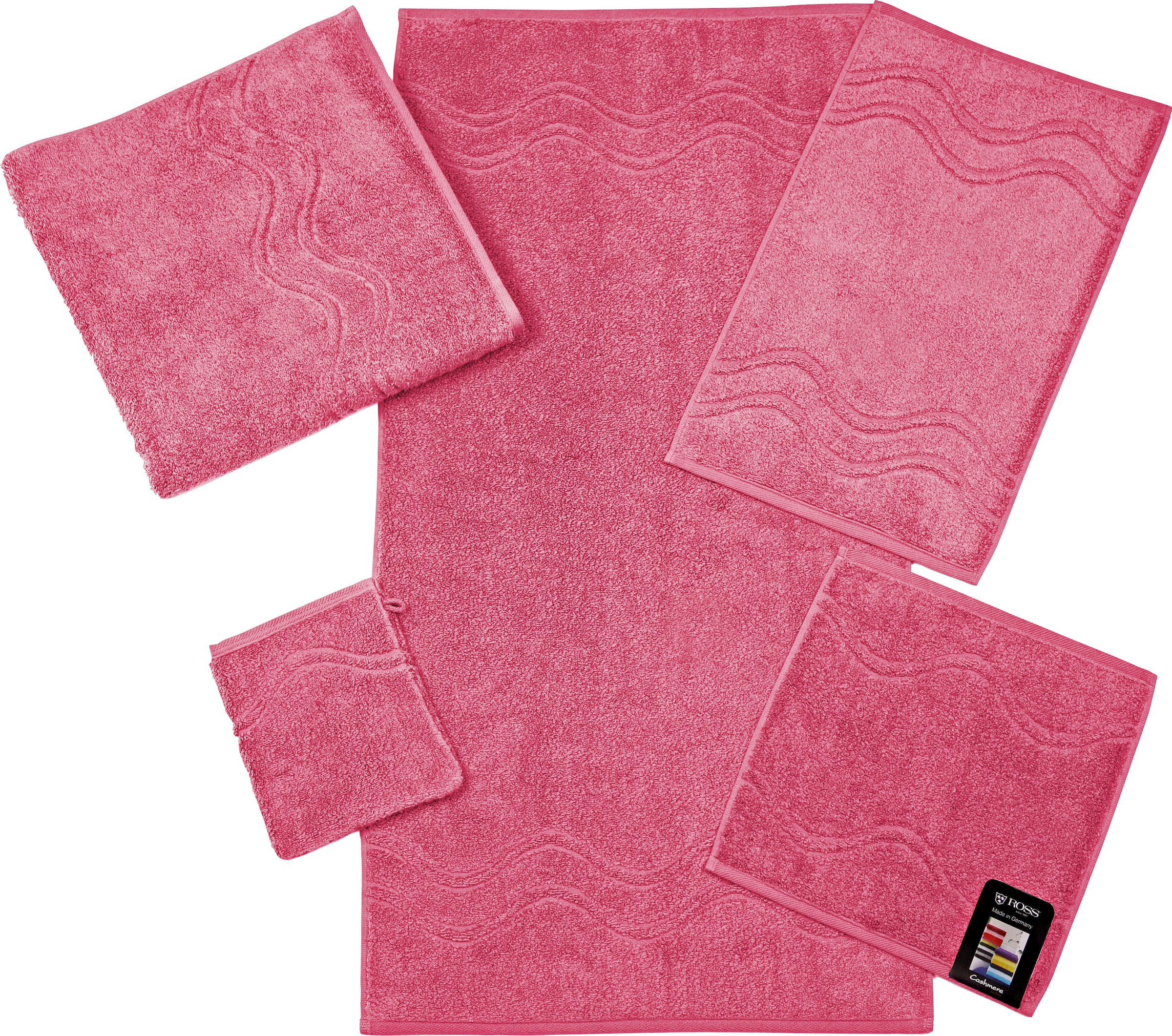 ROSS Waschhandschuh "Cashmere feeling" mit Wellen-Bordüre günstig online kaufen