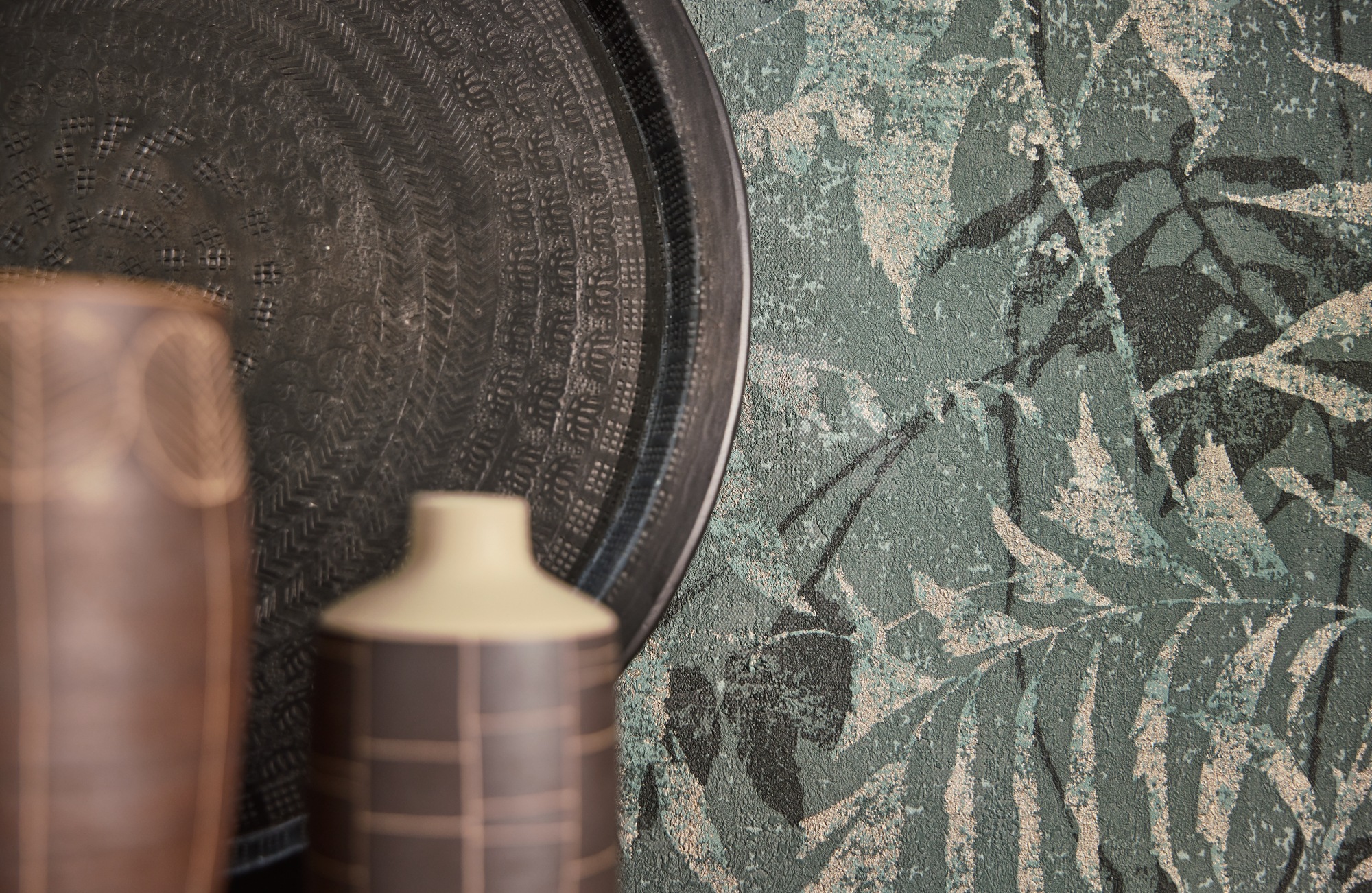 living walls Vliestapete »Botanik-Tapete Natur Blättermuster strukturiert« botanisch strukturiert