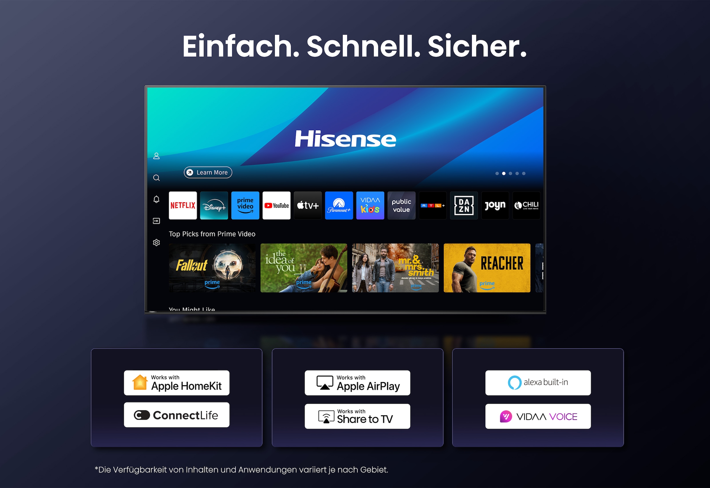 Hisense QLED Mini LED-Fernseher »75E89Q« 189 cm/75 ″ Smart-TV 4K UHD MiniLED Smart TV
