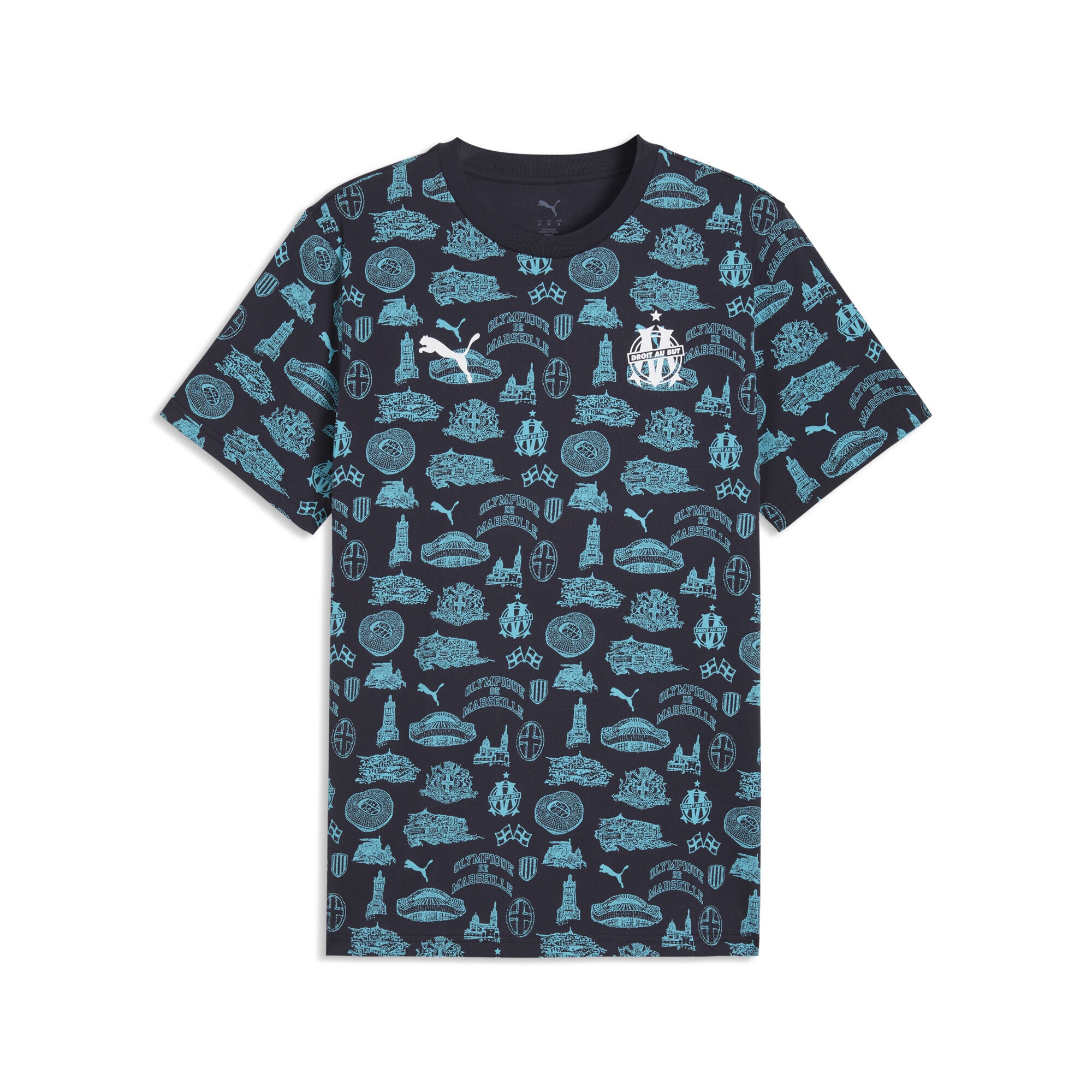 PUMA T-Shirt "Olympique de Marseille FtblCulture T-Shirt mit Allover-Print" günstig online kaufen