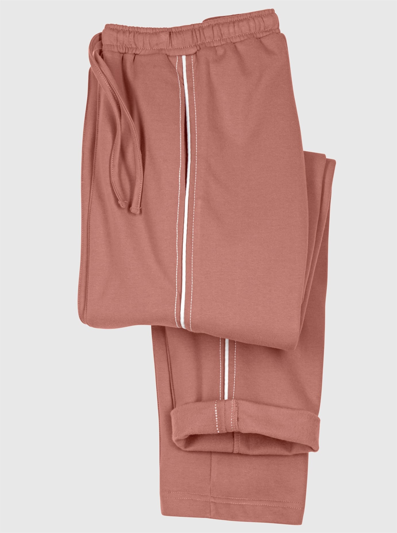 Jerseyhose CLASSIC BASICS, Damen, Gr. 56, Normalgrößen, rot (rosenholz), 100% Baumwolle, unifarben, Hosen Jerseyhose 3